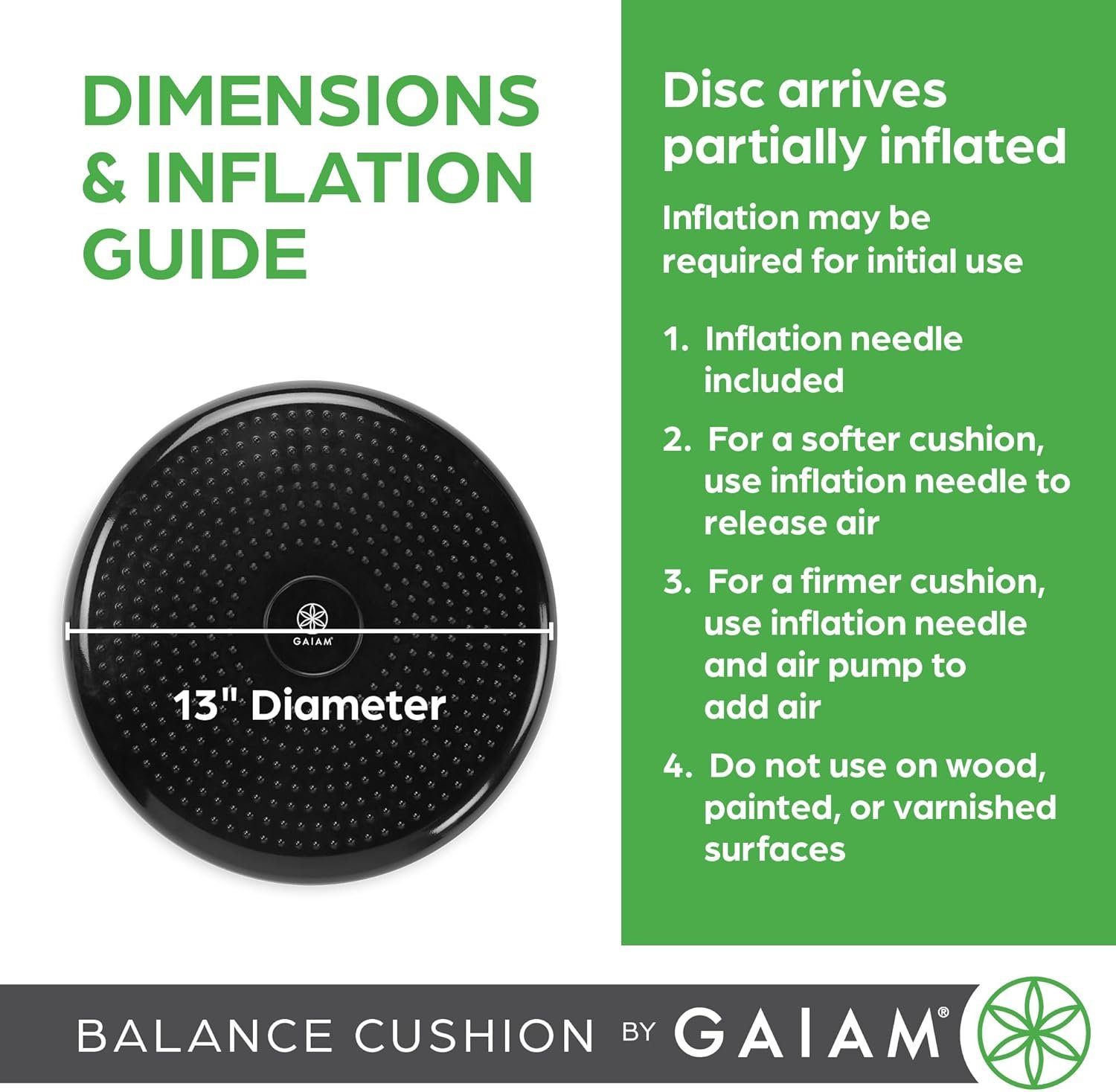 Gaiam Balance Disc Wobble Cushion Stability Core Trainer for Home or Office Desk Chair & Kids - Image 6