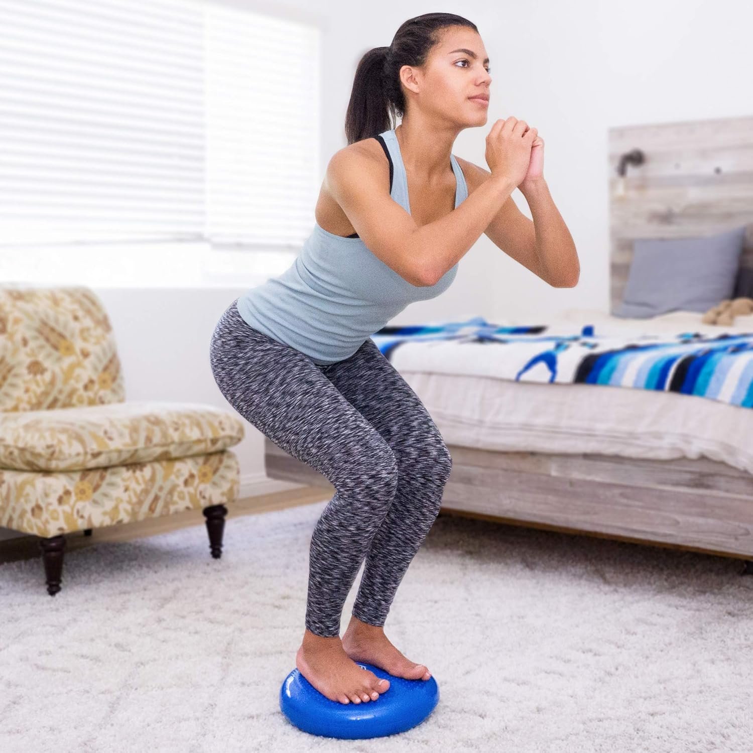 ProsourceFit Core Balance Disc Trainer, 14” Diameter with Pump for Improving Posture, Fitness, - Image 3