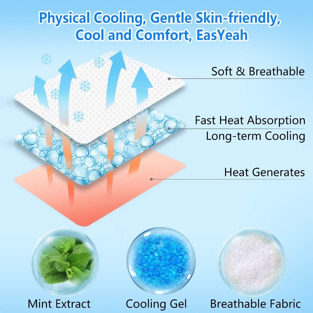 20 Sheets Cooling Patches for Fever Discomfort & Pain Relief, Cooling Relief Fever Reducer, Soothe - Image 3