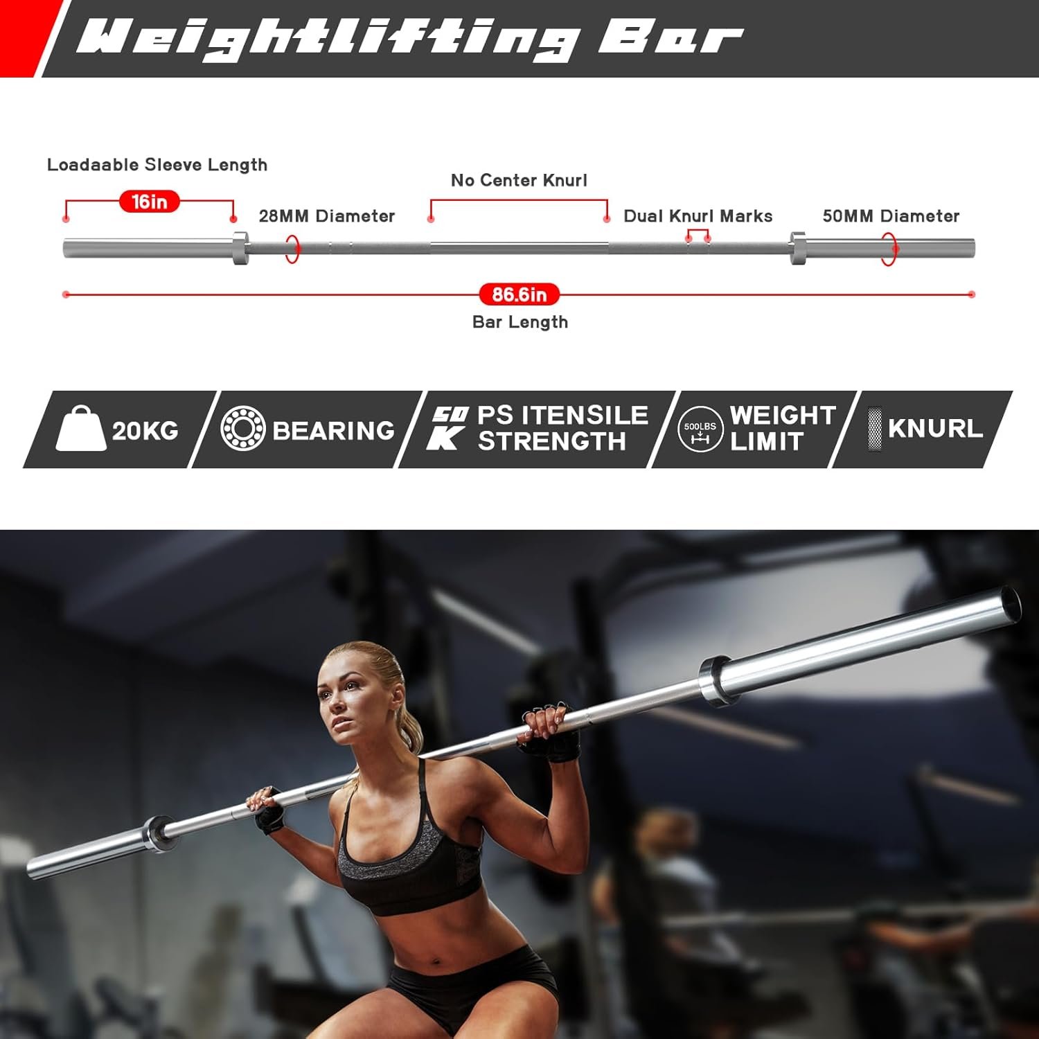 RitFit Power Cage with Optional LAT PullDown/Cable Crossover, 1000LB Squat Rack for Home & Garage - Image 8