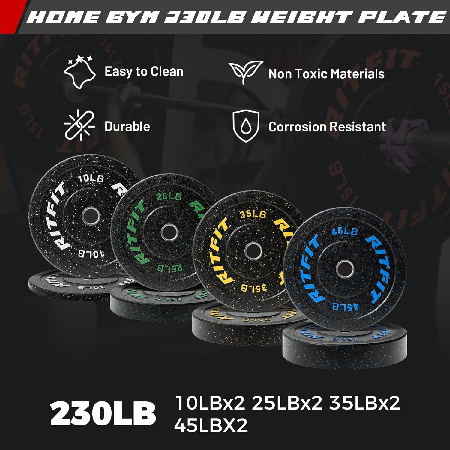 RitFit Power Cage with Optional LAT PullDown/Cable Crossover, 1000LB Squat Rack for Home & Garage - Image 9