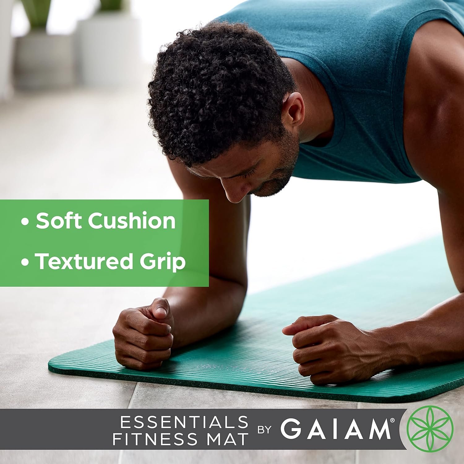 Gaiam Essentials Thick 2/5" (10mm) and Thin 1/4" (6mm) Yoga & Pilates, Fitness & Exercise Mat with - Image 5