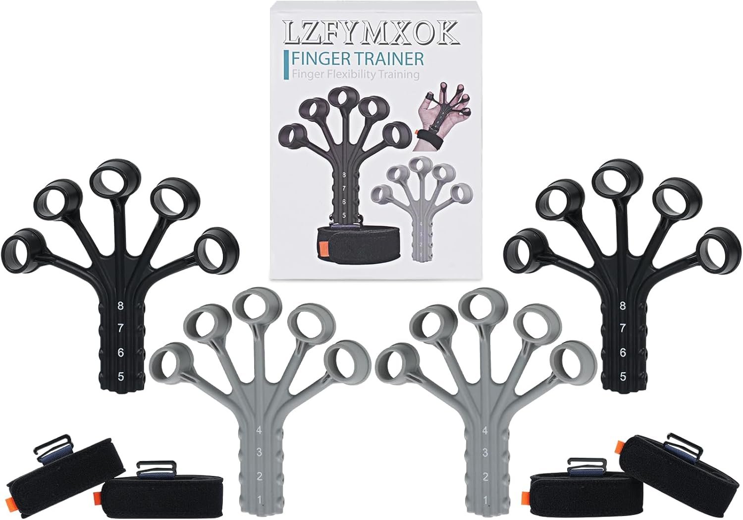 Grip Strength Trainer,Gripster, 4 Pcs Hand Gripper Strengthener, 8-Gear Strength Adjustment, Used to - Image 2