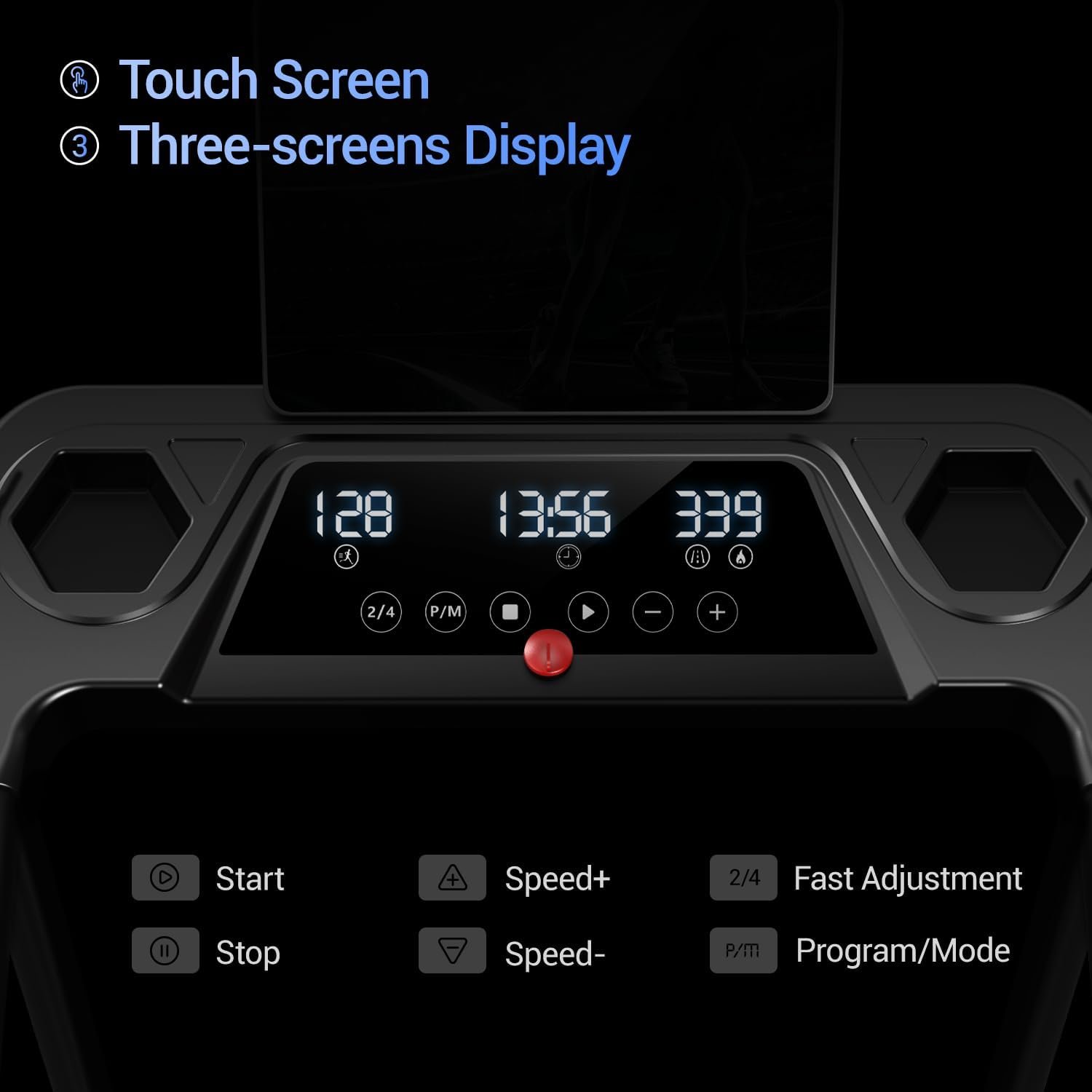 3-in-1 Treadmill with 14% Incline, Portable Treadmills for Home with Handle, Foldable Treadmills - Image 4