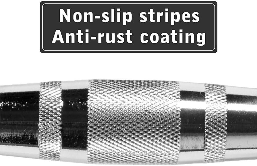 Rubber Encased Hex Dumbbell Weight, Solid Cast Iron Core, Chrome Knurled Handle, Anti-Roll Hex - Image 5