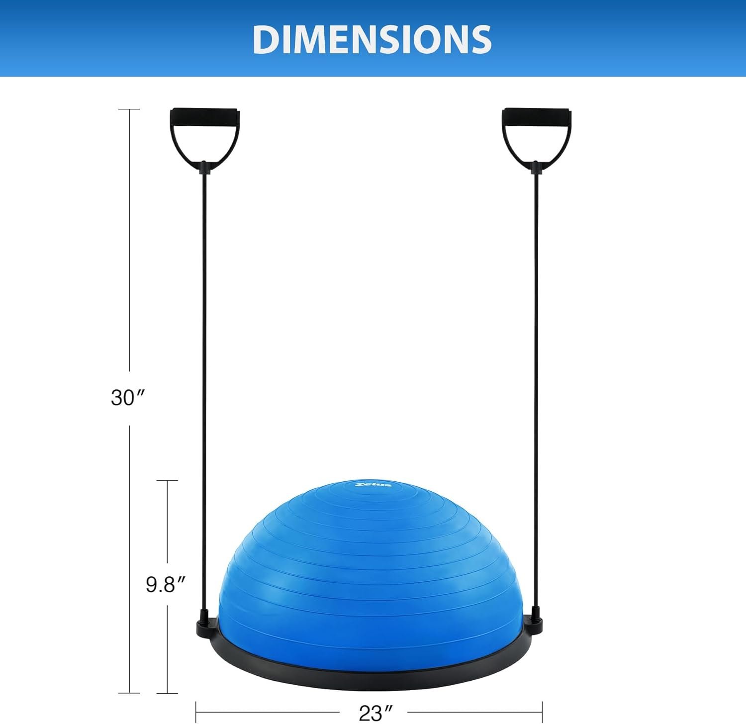 ZELUS Balance Ball Trainer with Resistance Bands and Foot Pump, Inflatable Yoga Ball for Home Gym - Image 8