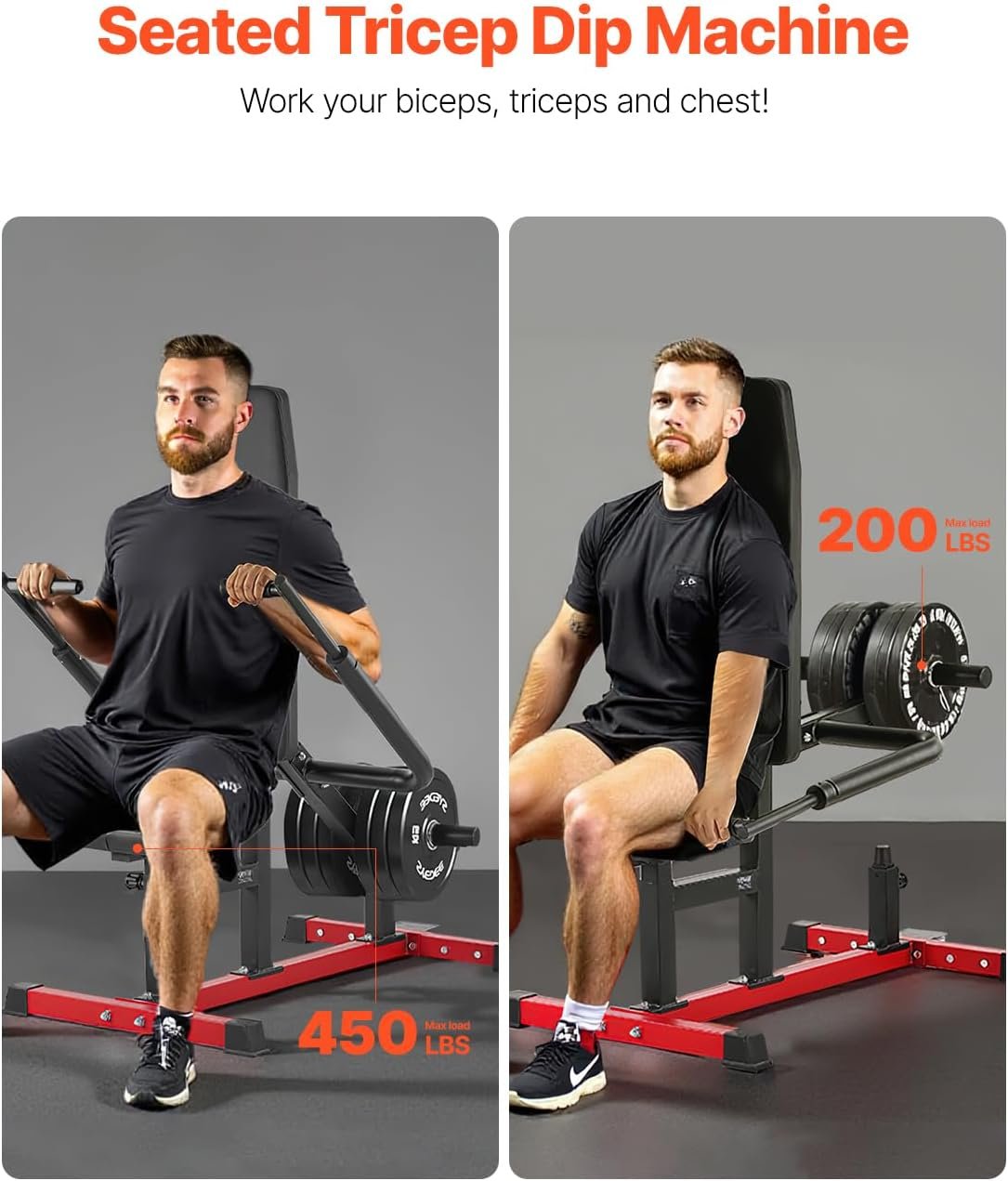 VEVOR Chest Press Machine, Bench Press Set, Adjustable Flat Incline Bench with Independent - Image 3