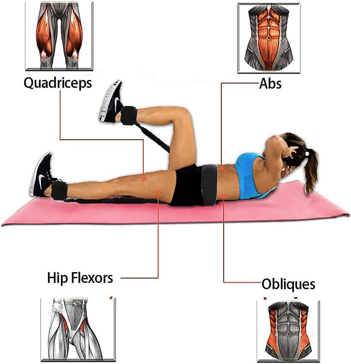 Boxing Resistance Bands MMA Boxing Training Equipment Gear with Handles/Ankle Cuff/Belt for - Image 7