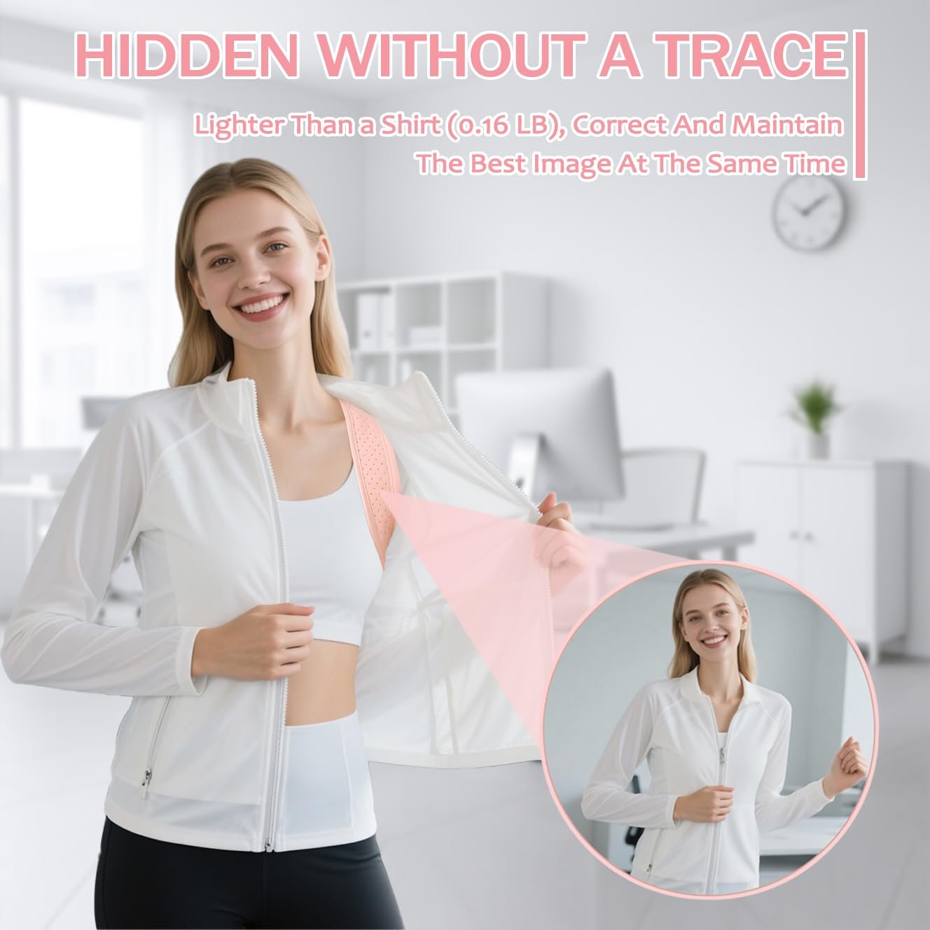 Back Brace Posture Corrector for Women - Thin & Invisible Back Brace for Posture - Adjustable Back - Image 5
