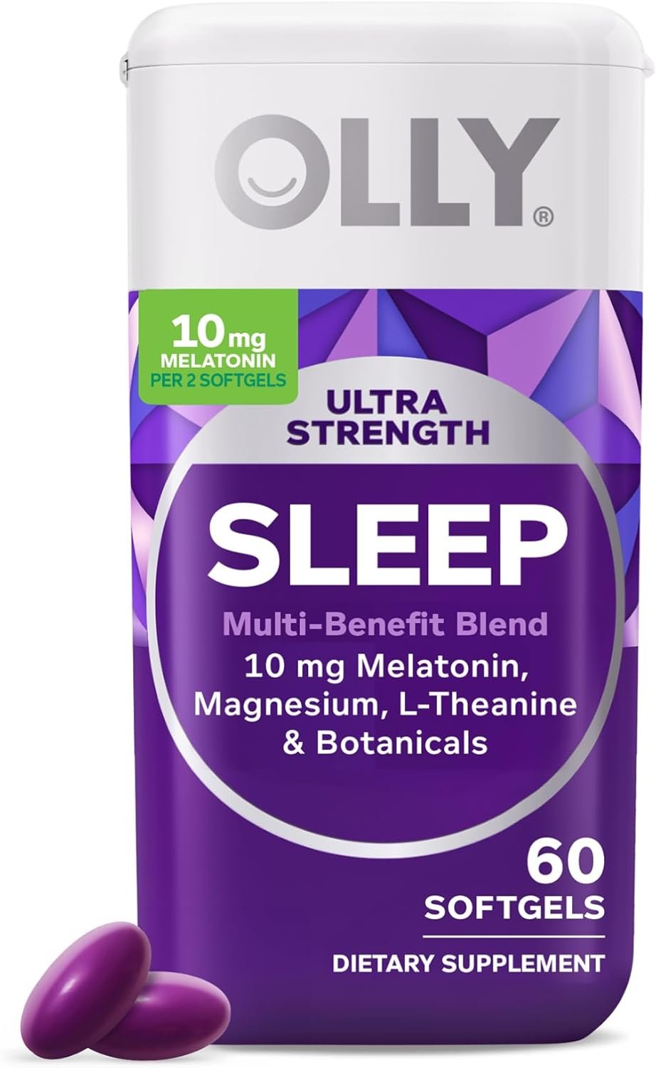 OLLY Ultra Strength Sleep Softgels, 10mg Melatonin, L-Theanine, Chamomile, Magnesium, Lemon Balm, - Image 2
