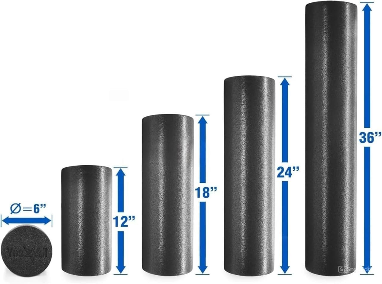 Yes4All Medium Firm Round PE Foam Roller 12, 18, 24, 36 Inches for Pilates, Yoga, Stretching, - Image 4