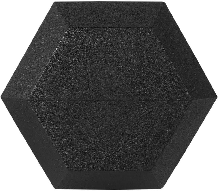 Rubber Encased Hex Dumbbell Weight, Solid Cast Iron Core, Chrome Knurled Handle, Anti-Roll Hex - Image 4