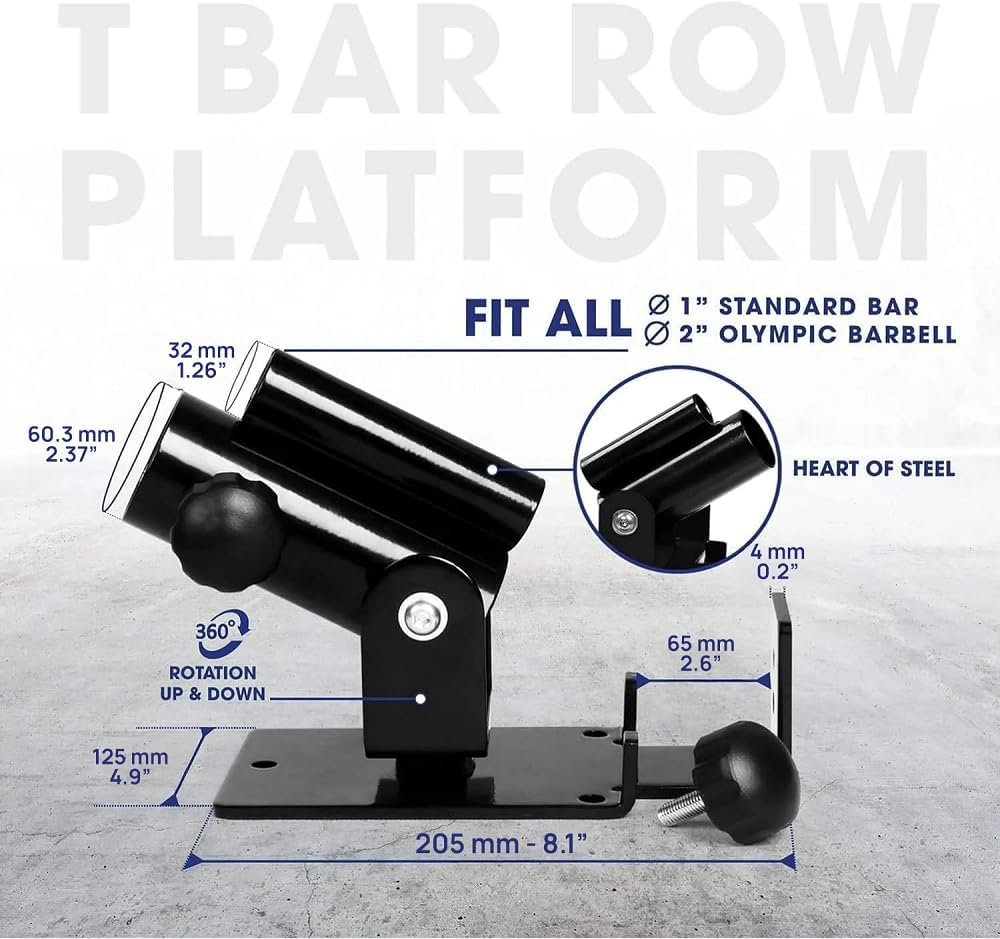 Yes4All Deluxe T-Bar Row Platform – Full 360° Swivel & Easy to Install – Fits 1” Standard and 2” - Image 3