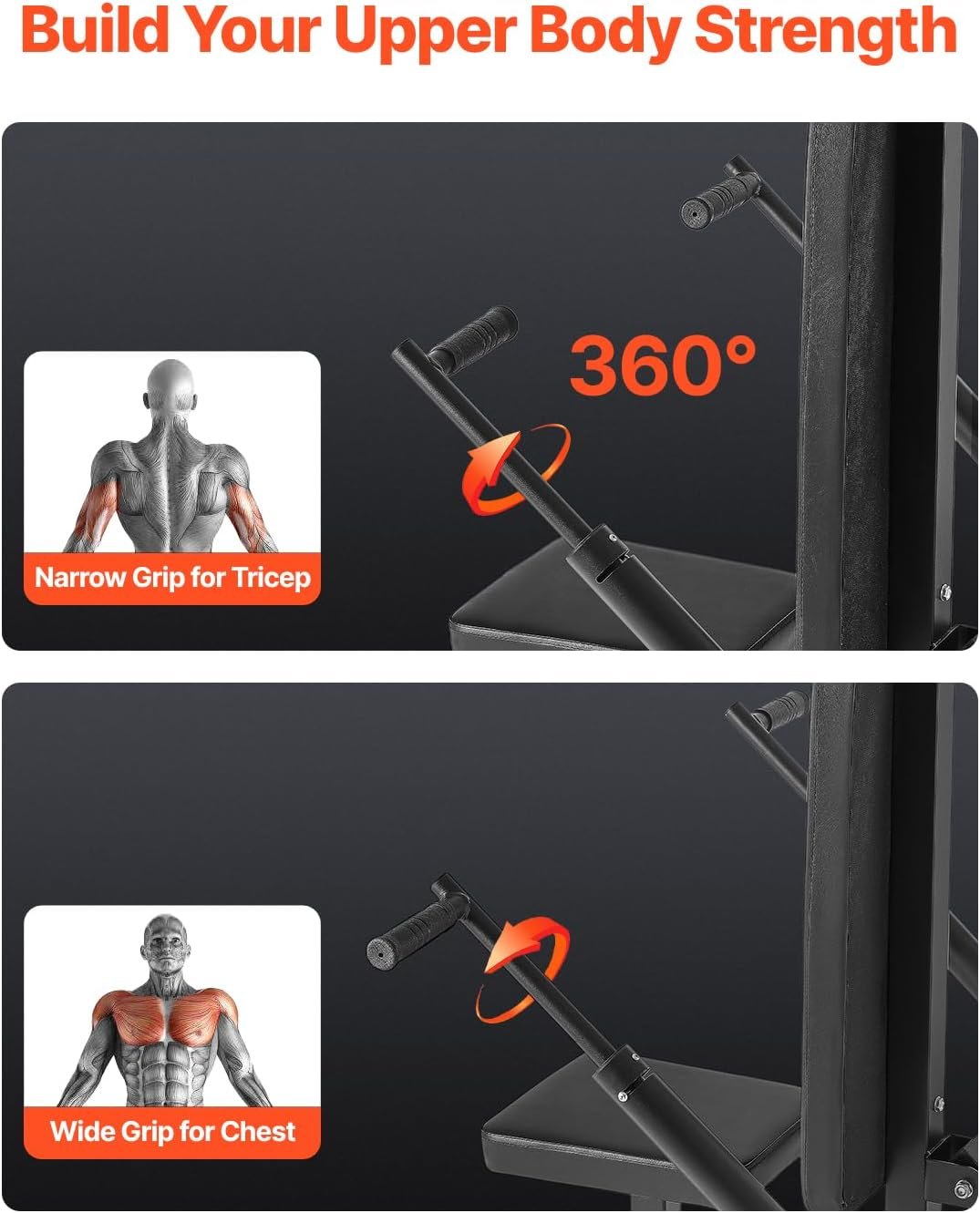 VEVOR Chest Press Machine, Bench Press Set, Adjustable Flat Incline Bench with Independent - Image 4