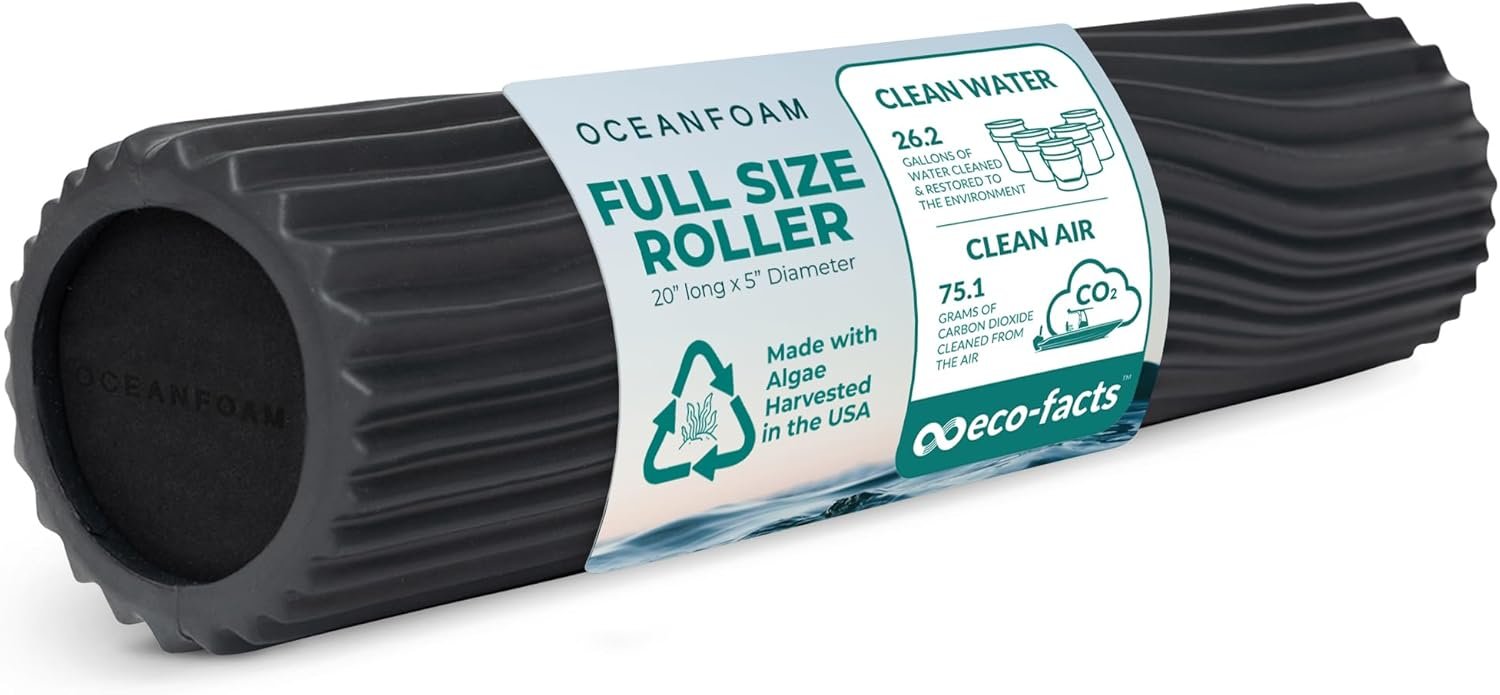 Oceanfoam Tidal Roller - Charcoal - Muscle Massage Foam Roller for Back Pain & Stretching - Firm and - Image 2