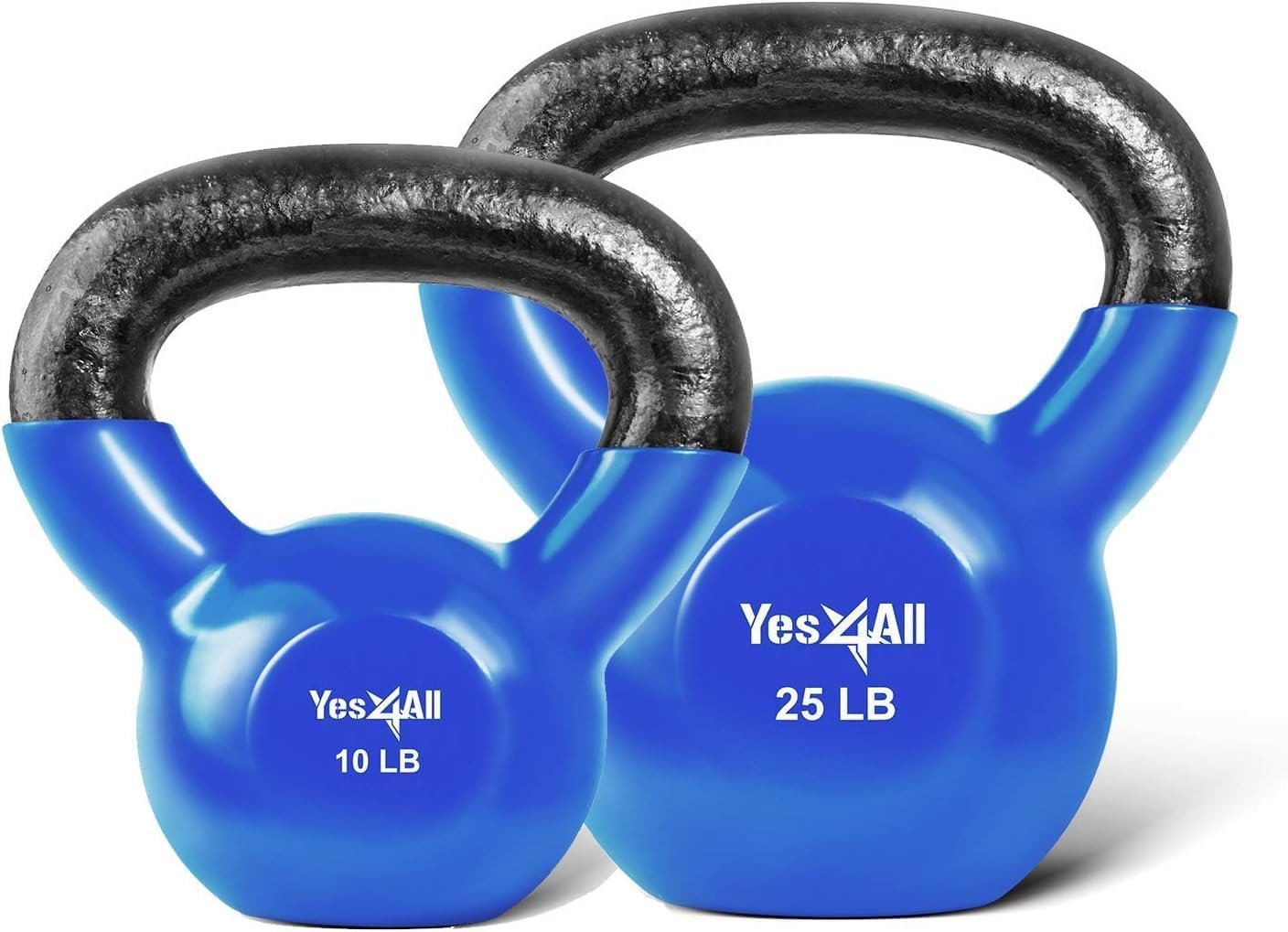 Yes4All Kettlebell, Vinyl Coated Kettlebell Cast Iron Sets with Stable Flat Bottom for Full Body - Image 2