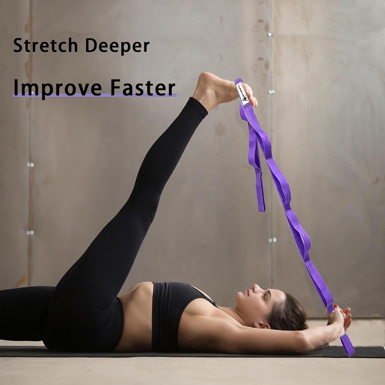 Stretching Strap Yoga Strap with Loops, Stretch Straps for Physical Therapy, Non-Elastic Exercise - Image 3