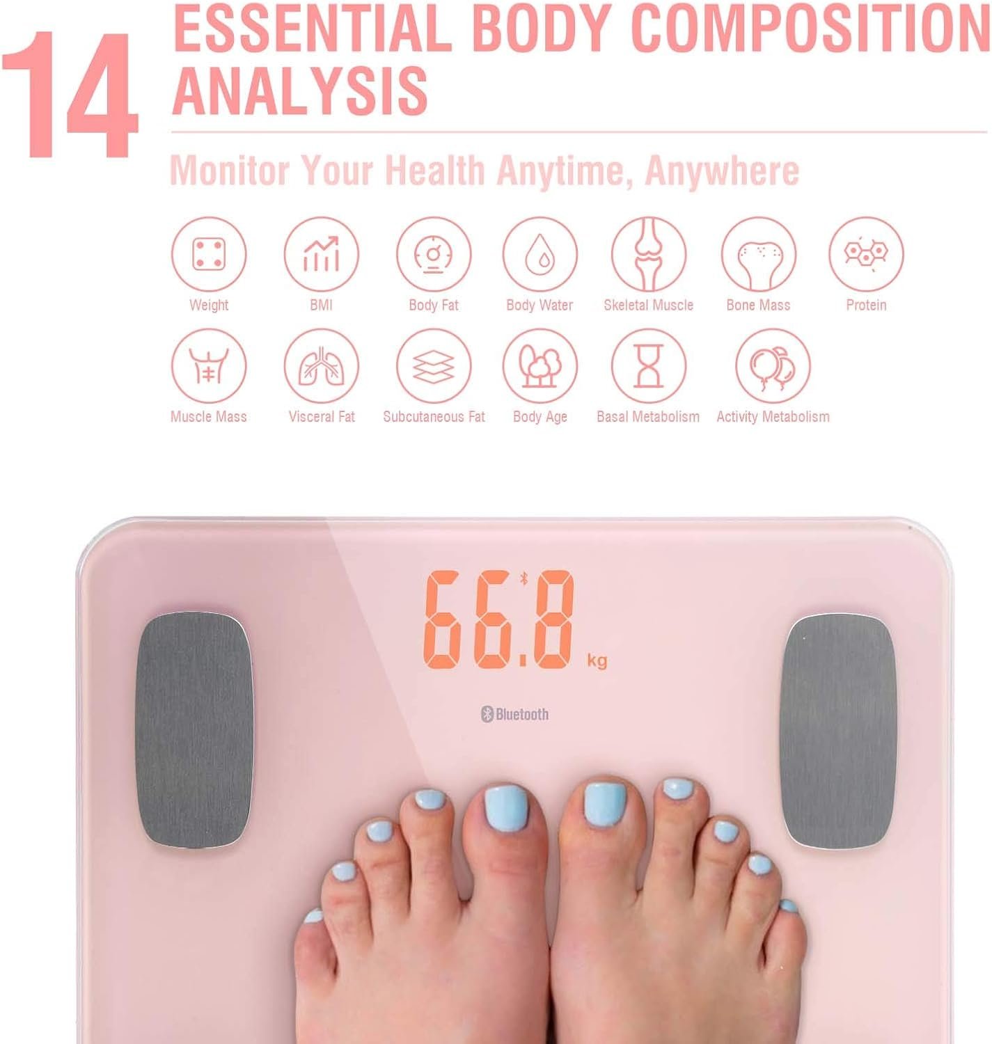 himaly Body Fat Scale, Smart BMI Scale Digital Bathroom Wireless Weight Scale, Body Monitor Health - Image 3