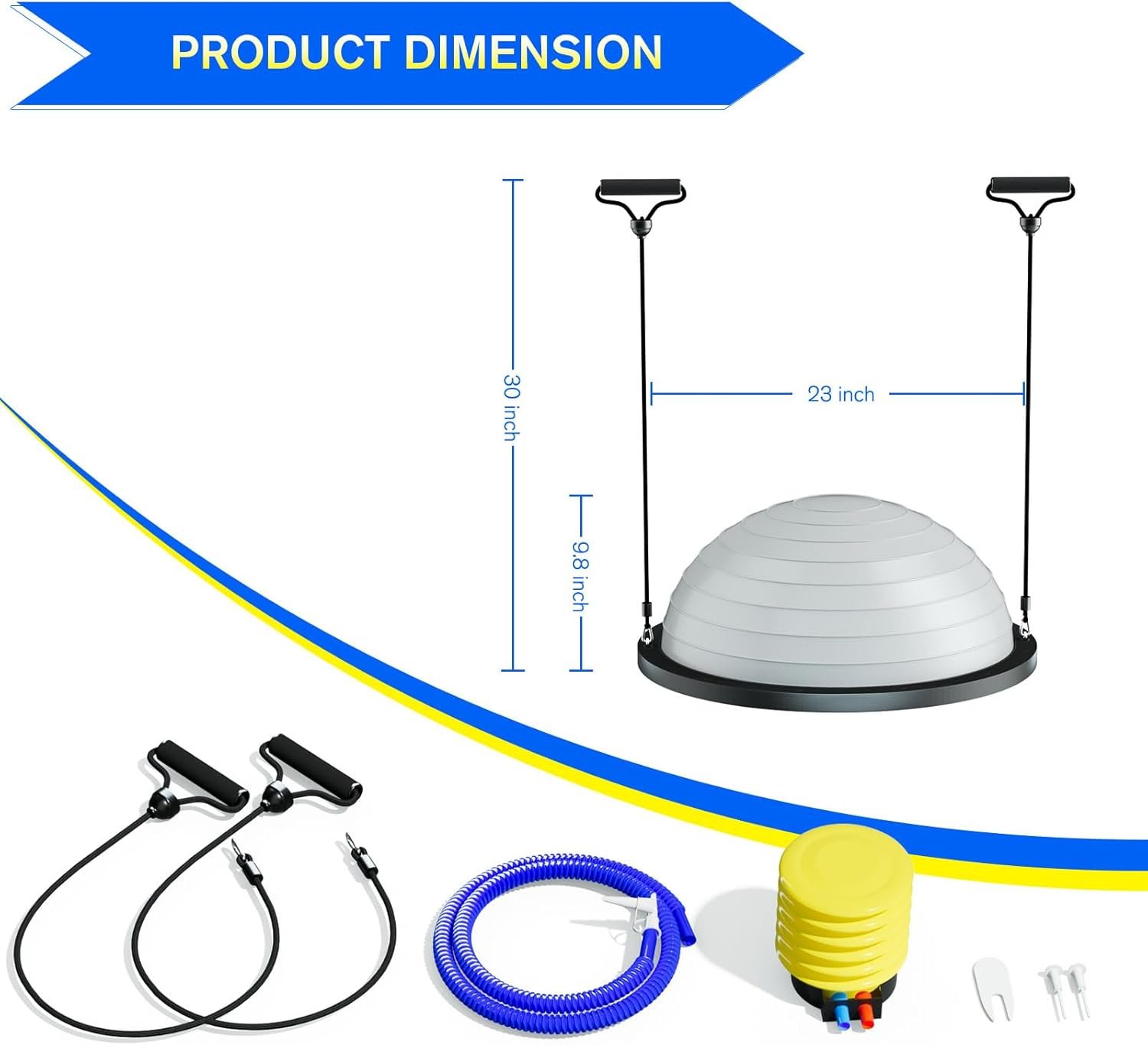 Half Balance Ball Trainer - Half Exercise Ball for Yoga, Core Strengthening, Workouts, Home Gym, - Image 7