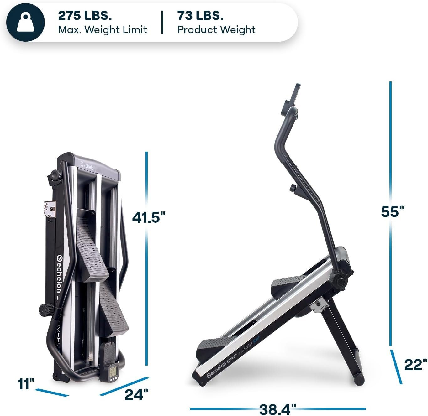 Echelon Stair Climber Sport for Low Impact Cardio at Home – Foldable Design, 3 Incline Levels, - Image 9