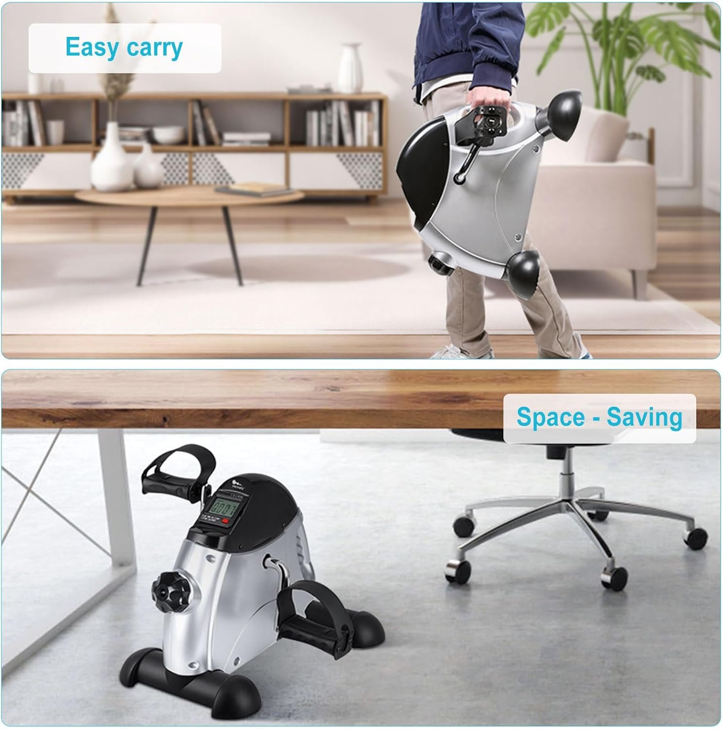 Mini Exercise Bike, himaly Under Desk Bike Pedal Exerciser Portable Foot Cycle Arm & Leg Peddler - Image 9