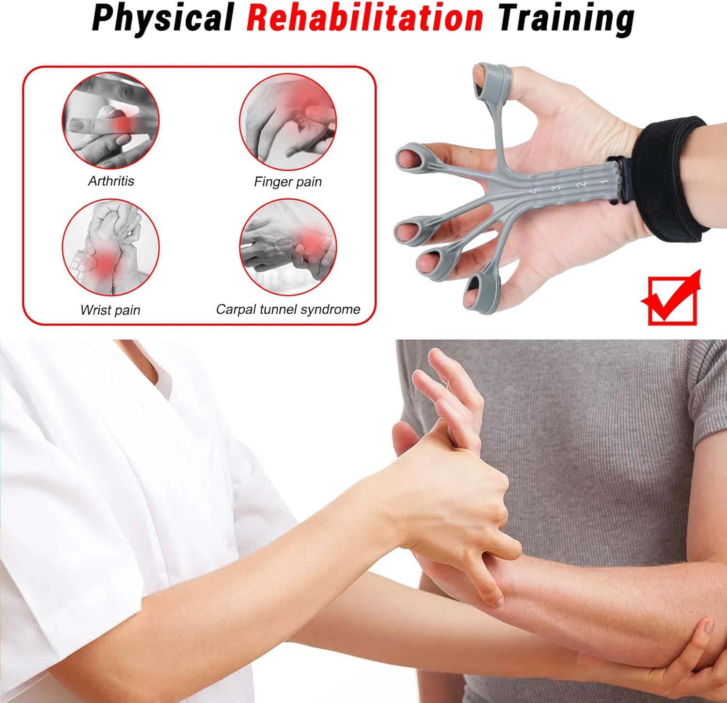 Grip Strength Trainer,Gripster, 4 Pcs Hand Gripper Strengthener, 8-Gear Strength Adjustment, Used to - Image 4