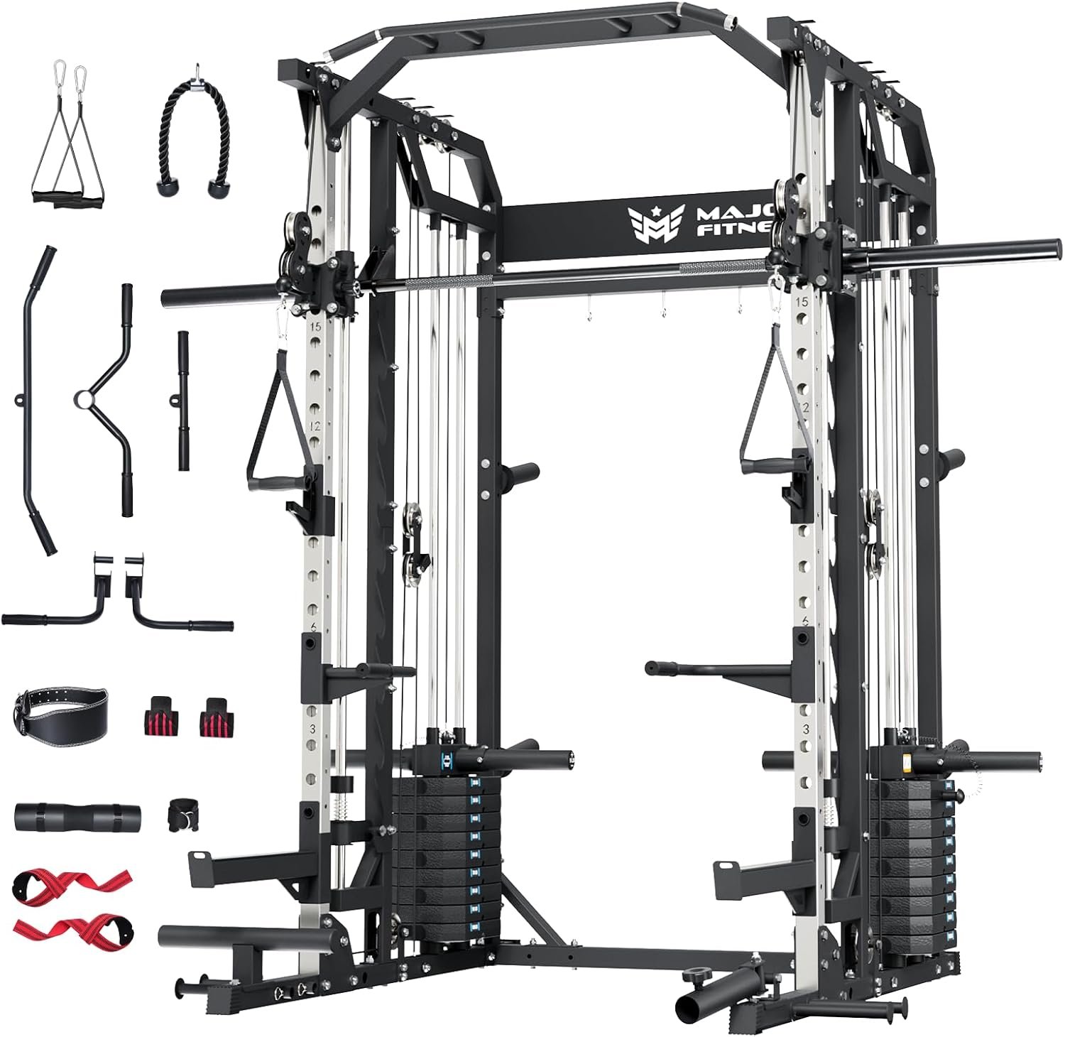 Major Fitness Drone2 Advanced Training Smith Machines– All-in-One Home Gym Squat Rack with Aluminum - Image 2