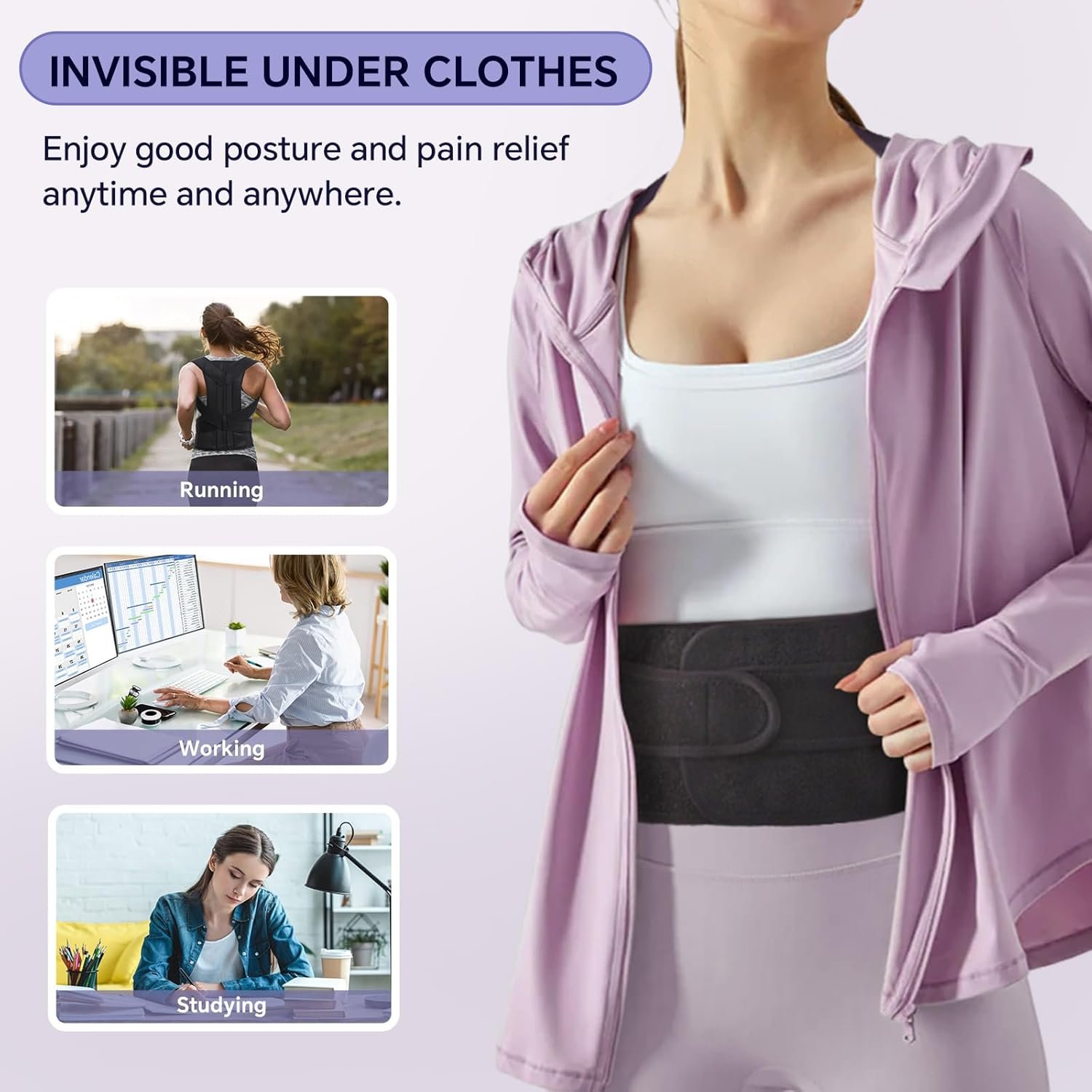 Back Brace for Women and Men Posture Corrector with Adjustable Lumbar Support - Shoulder Upper Lower - Image 5