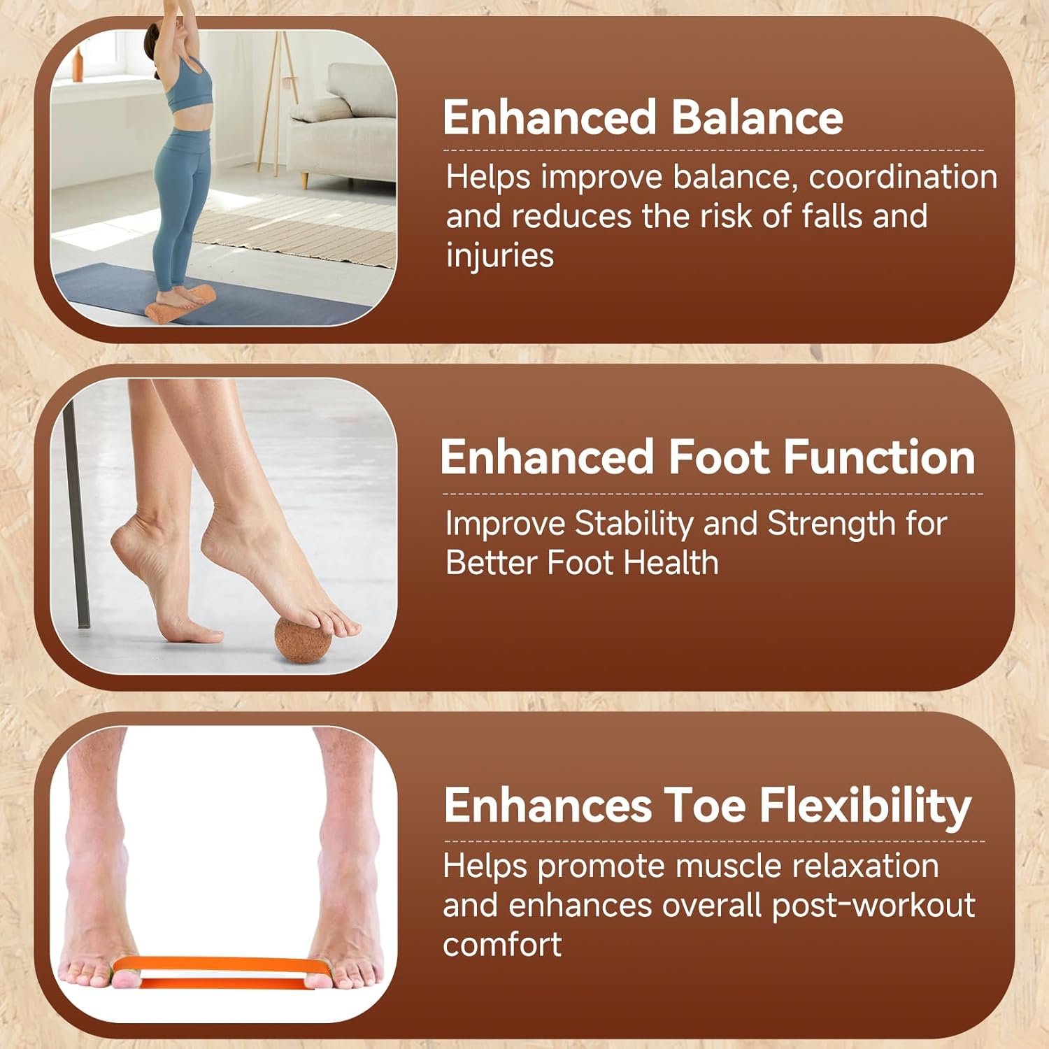 Rocalt Balance Board, Premium Cork Foot Strengthener, Balance Trainers for Enhanced Foot Function, - Image 6