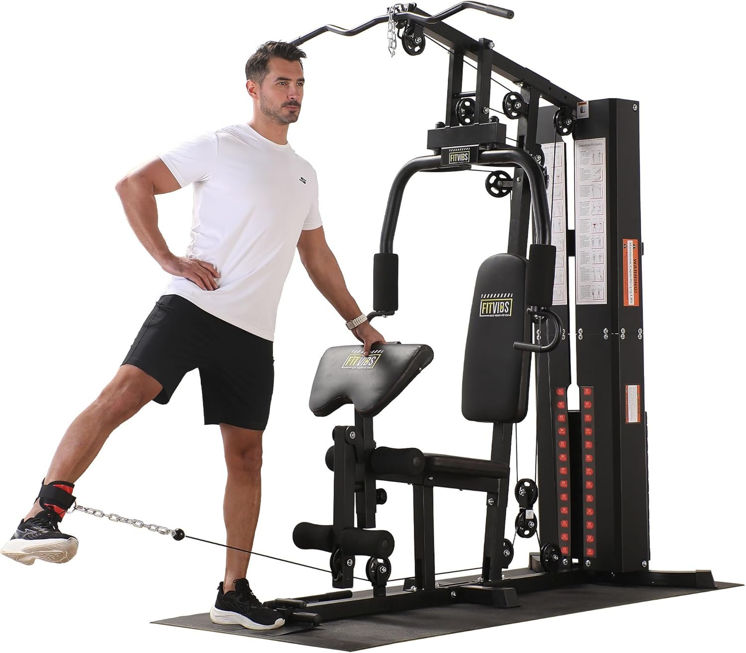 BalanceFrom Multifunctional Steel Frame Home Gym Machine with Floor Mat – Strength Training Workout - Image 7