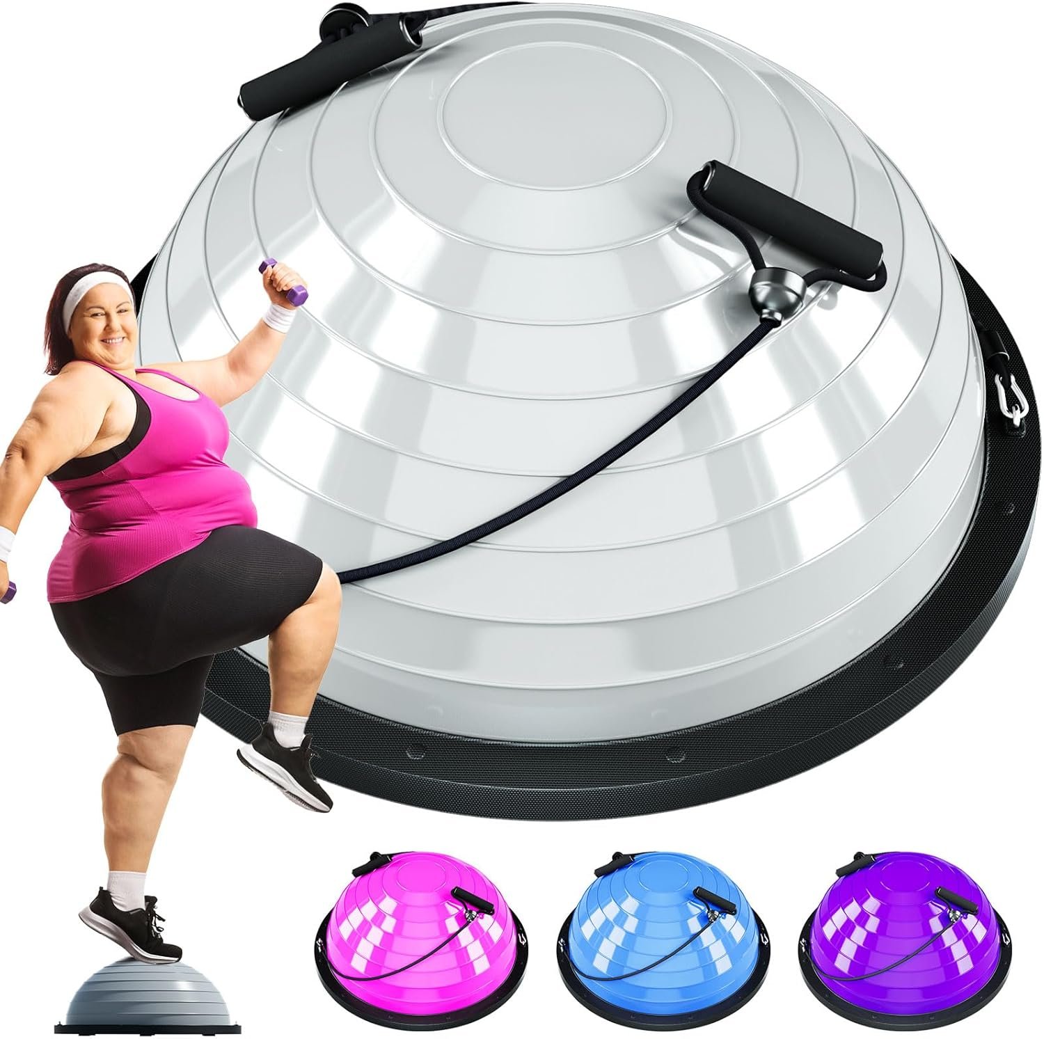 Half Balance Ball Trainer - Half Exercise Ball for Yoga, Core Strengthening, Workouts, Home Gym, - Image 2