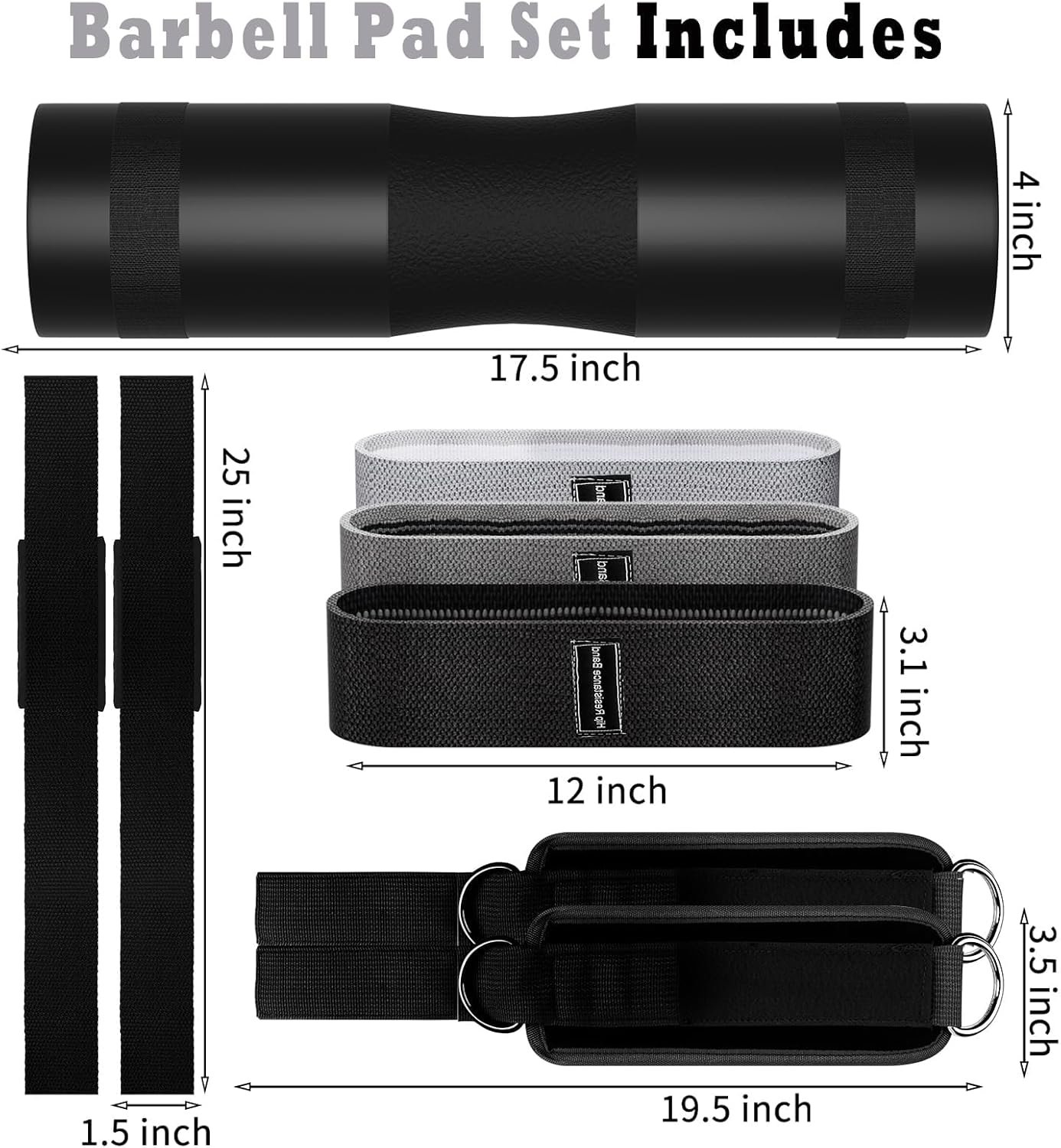 Barbell Pad Set for Squat,10 PCS Hip Thrusts Workout Foam Weight Lifting Bar Cushion with 2 Gym - Image 4