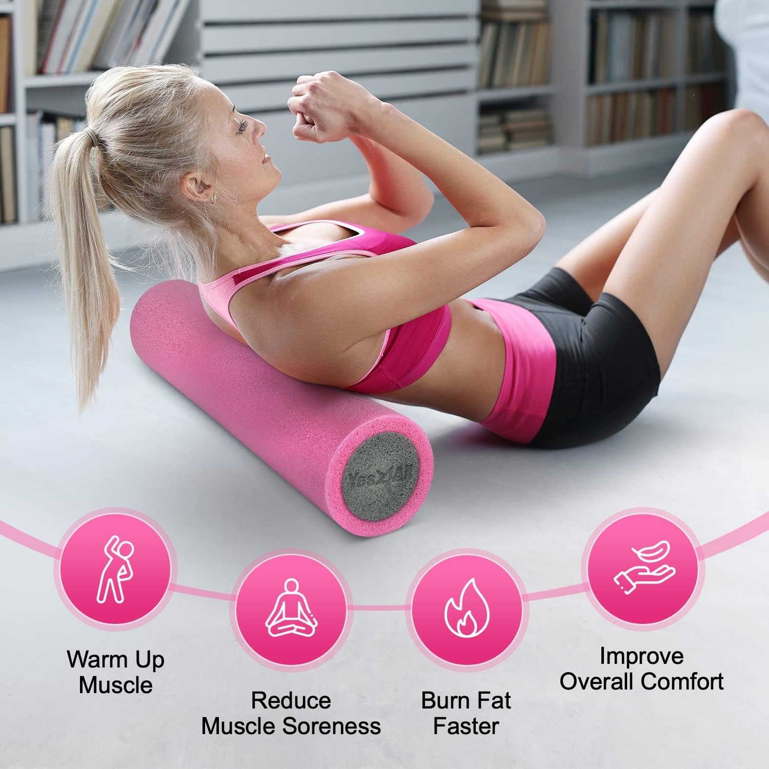 Yes4All High-Density EPP Round Back Roller Foam, Exercise Foam Roller for Yoga, Pilates & Stretching - Image 6