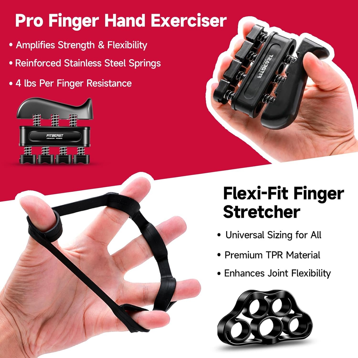 FitBeast Grip Strengthener Forearm Strengthener Hand Grips Strengthener Kit - 5 Pack Adjustable - Image 4