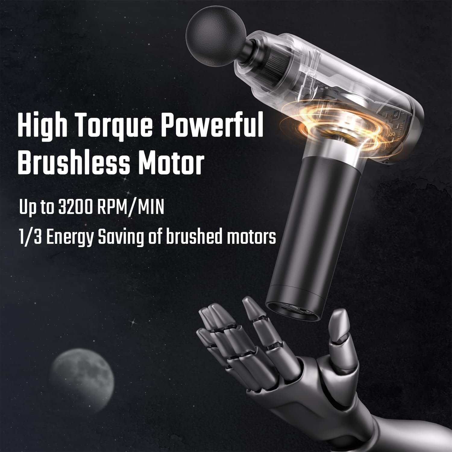 cotsoco Massage Gun, Muscle Massage Gun Deep Tissue Back Massager for Pain Relief, 20 Speeds - Image 5