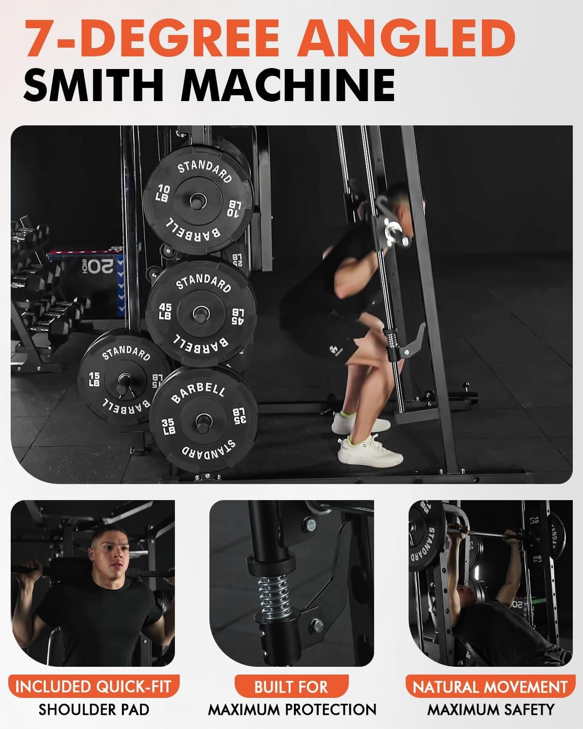 Mikolo All-in-One Smith Machine Home Gym, 2000LBS Power Cage with Cable Crossover System, Integrated - Image 10