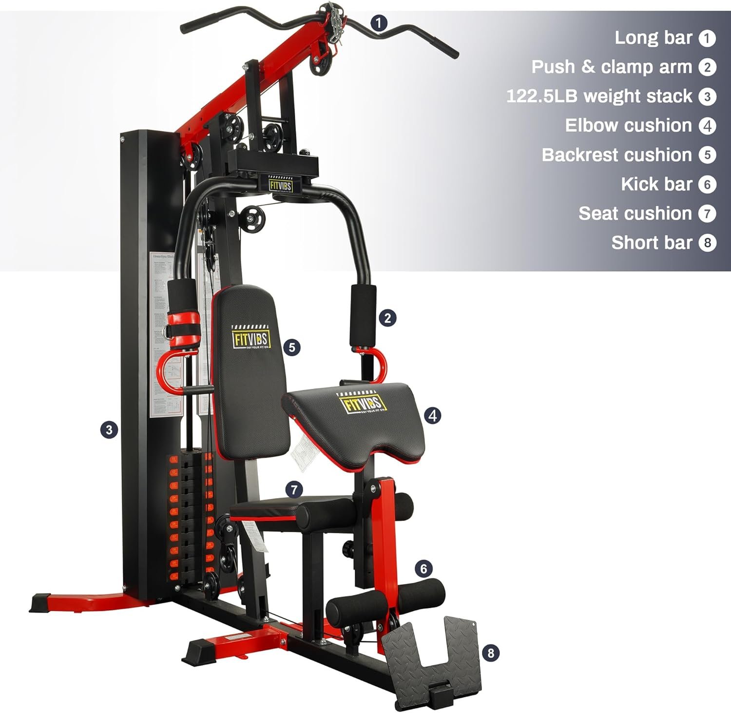 Home Gym, Workout Equipment with Leg Press, Exercise Equipment for Home with Pulley System, Home Gym - Image 6