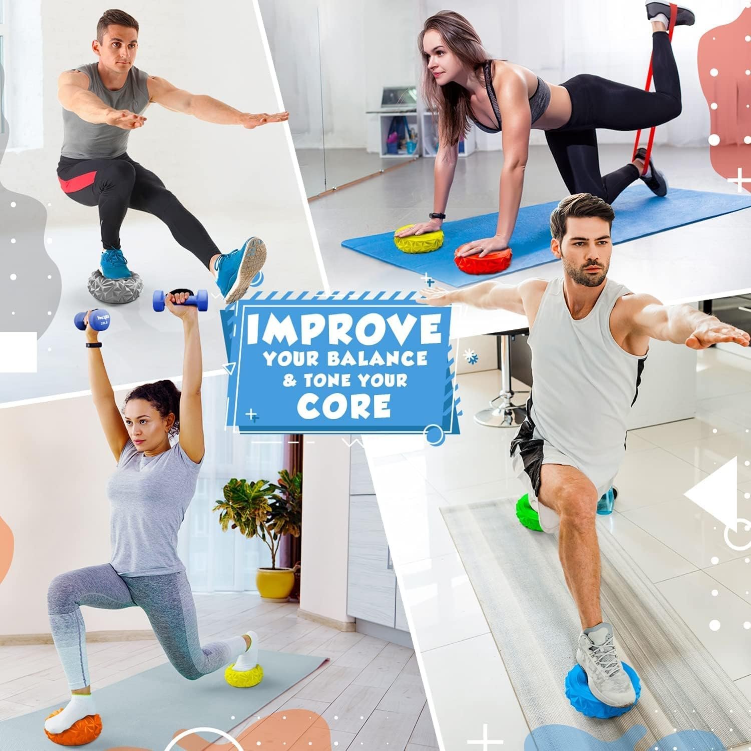 Yes4All Hedgehog Balance Pods for Exercise, Core Body Balancing, Balance Pods for Kids & Adults with - Image 7