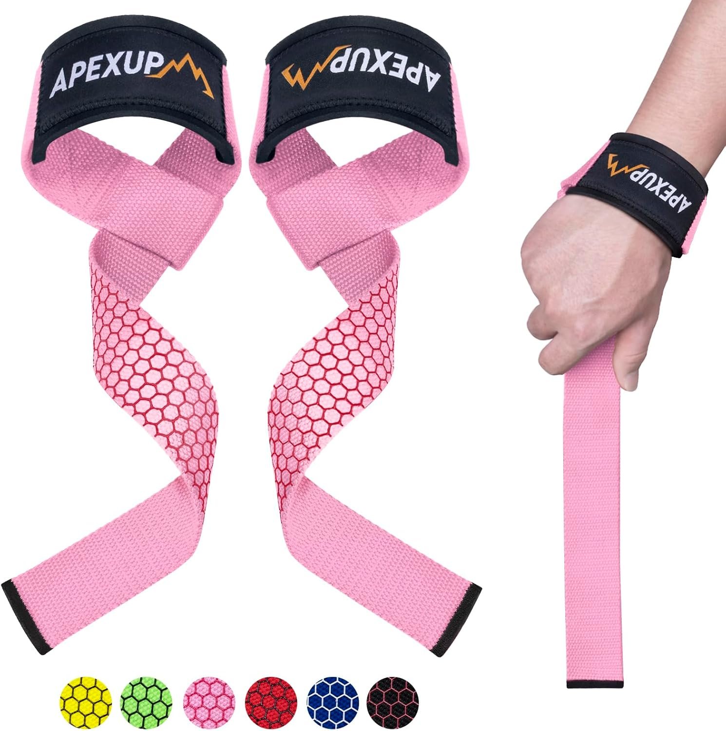 APEXUP Weight Lifting Straps for Weightlifting, Lifting Wrist Straps Gym, Deadlift Strap, Anti Slip - Image 2