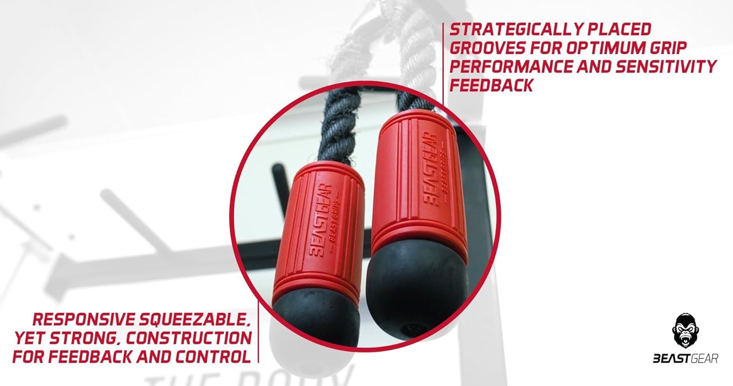 Beast Gear - Barbell and Dumbbell Bar Grips for Weightlifting & Muscle Building - Strength Training - Image 3