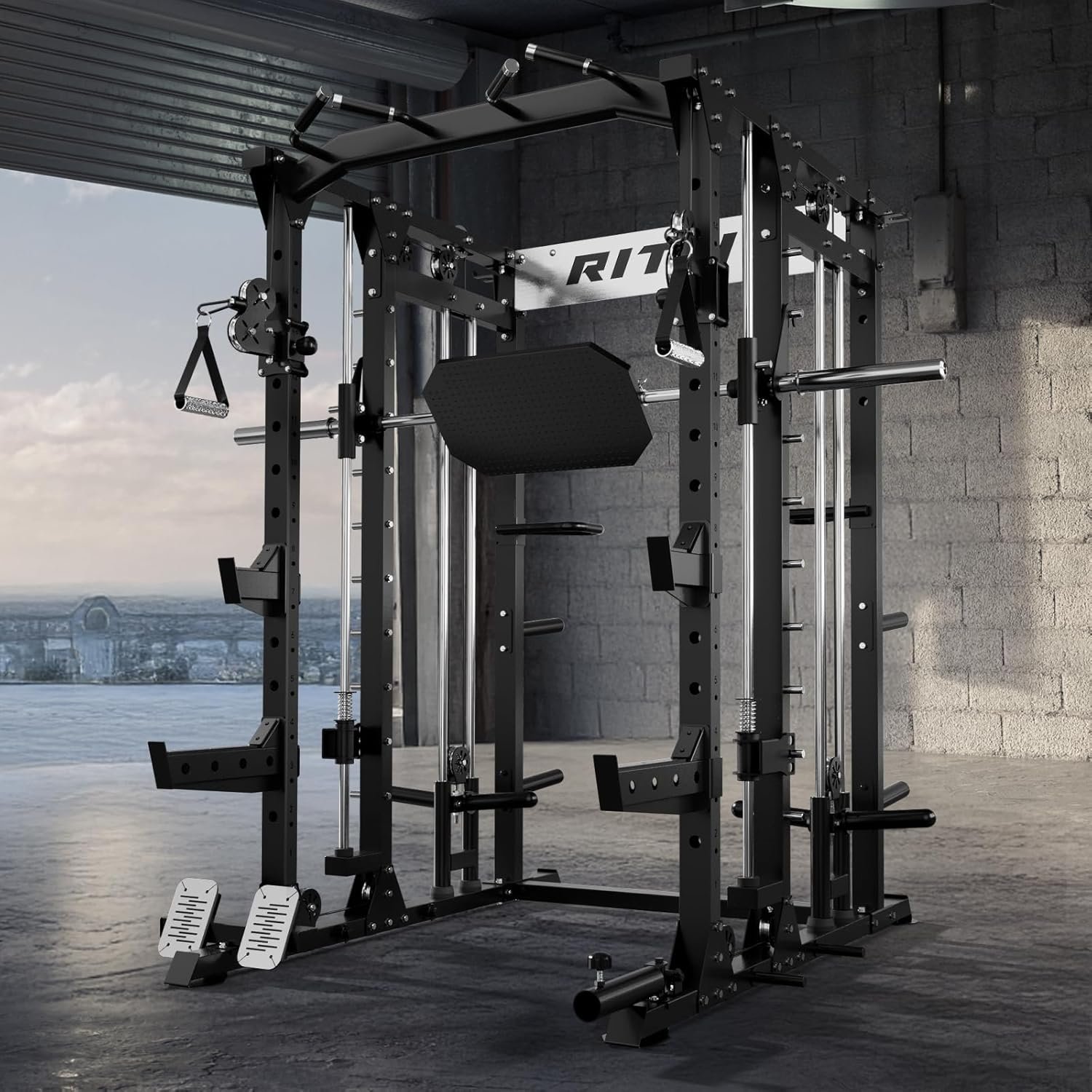 RitFit Buffalo Smith Machine, Power cage with LAT-Pull Down System & Cable Crossover System, - Image 9
