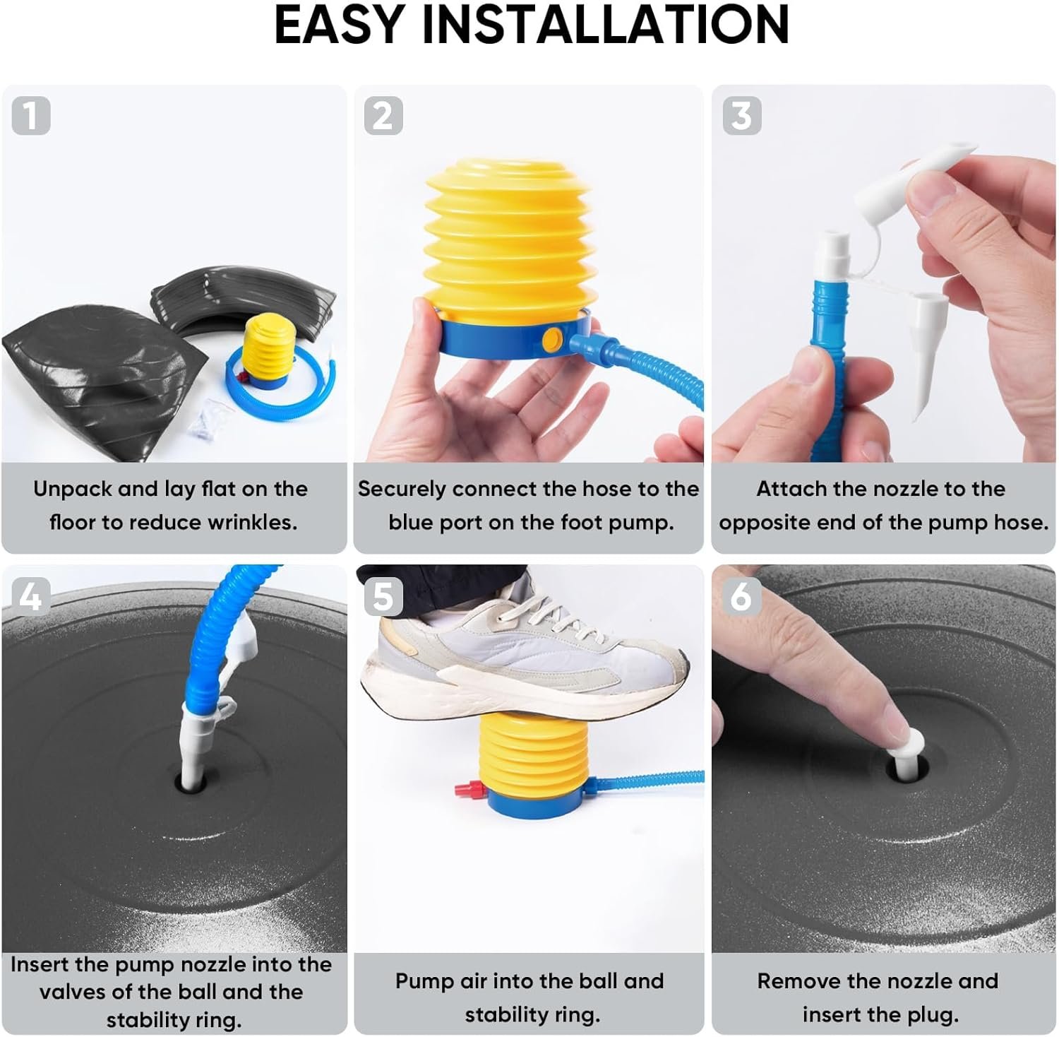 APEXUP Yoga Ball Chair, Exercise Ball Chair with Base for Office, Anti Slip Stability Ball Fitness - Image 7