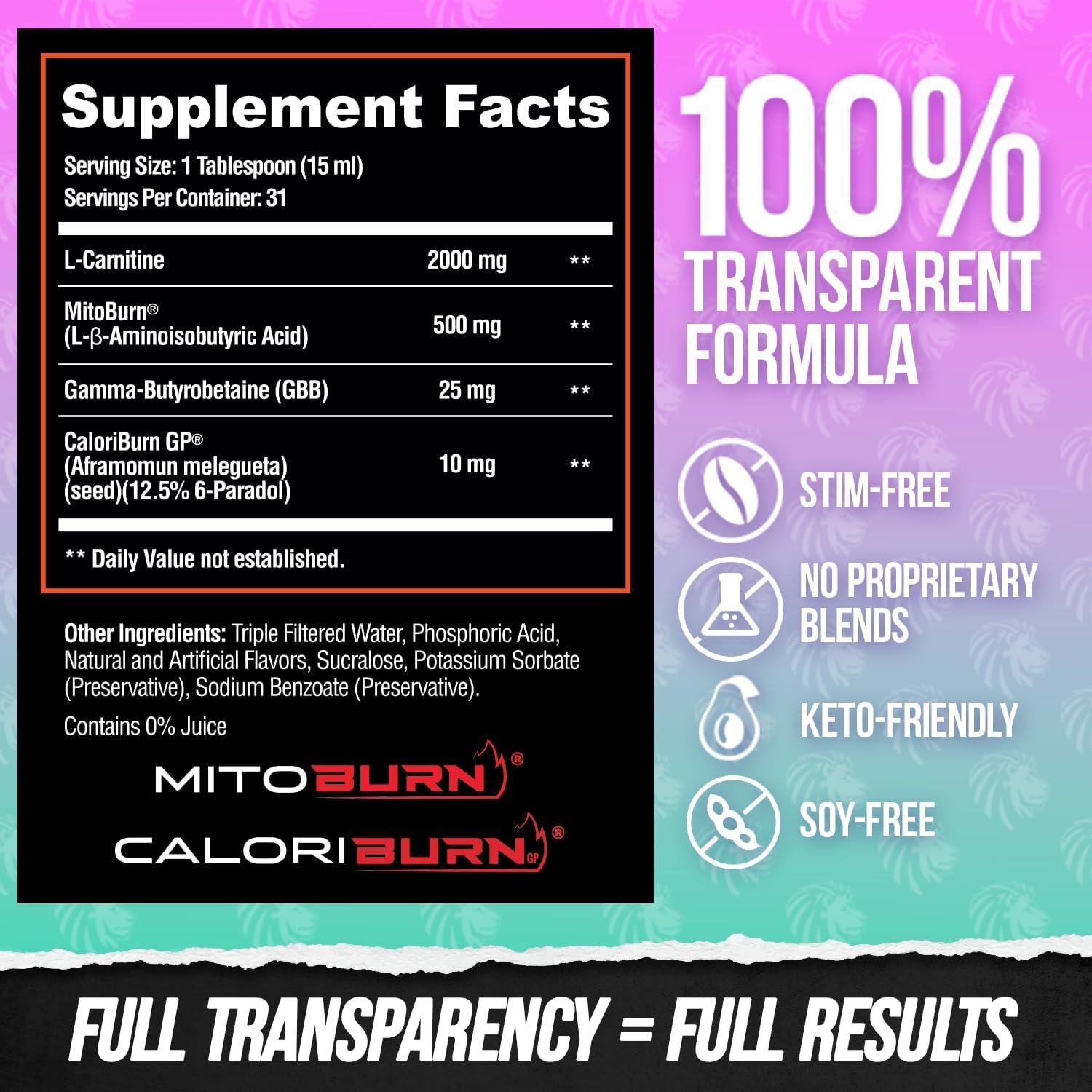 ALPHA LION Burn2O L-Carnitine Liquid 2000mg – Stim Free Super Thermogenic Fat Burner with MitoBurn® - Image 8