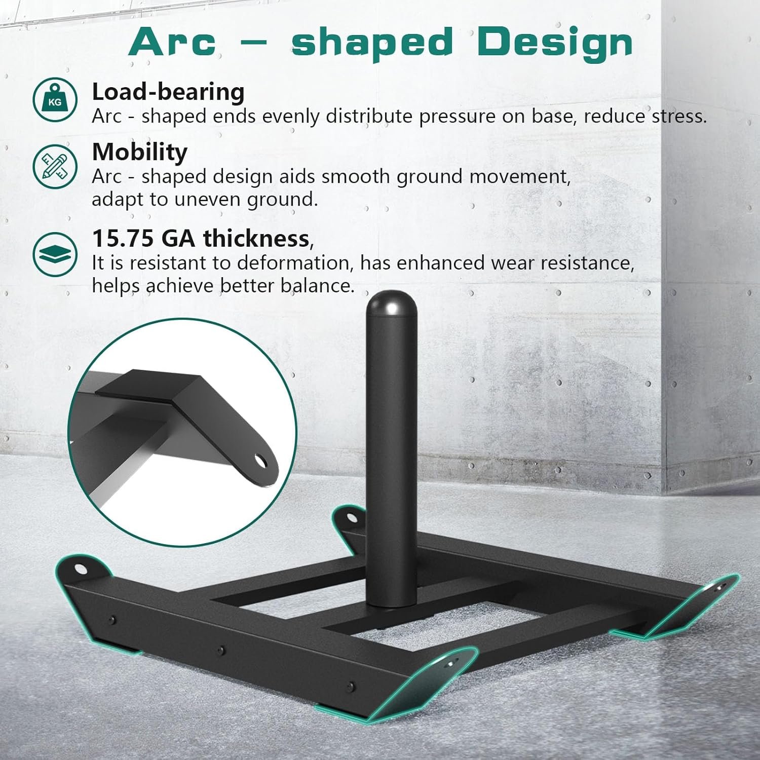 Moricher Weight Sled with Harness, Heavy Duty Fitness Strength Training Sled Workout Sled for - Image 5