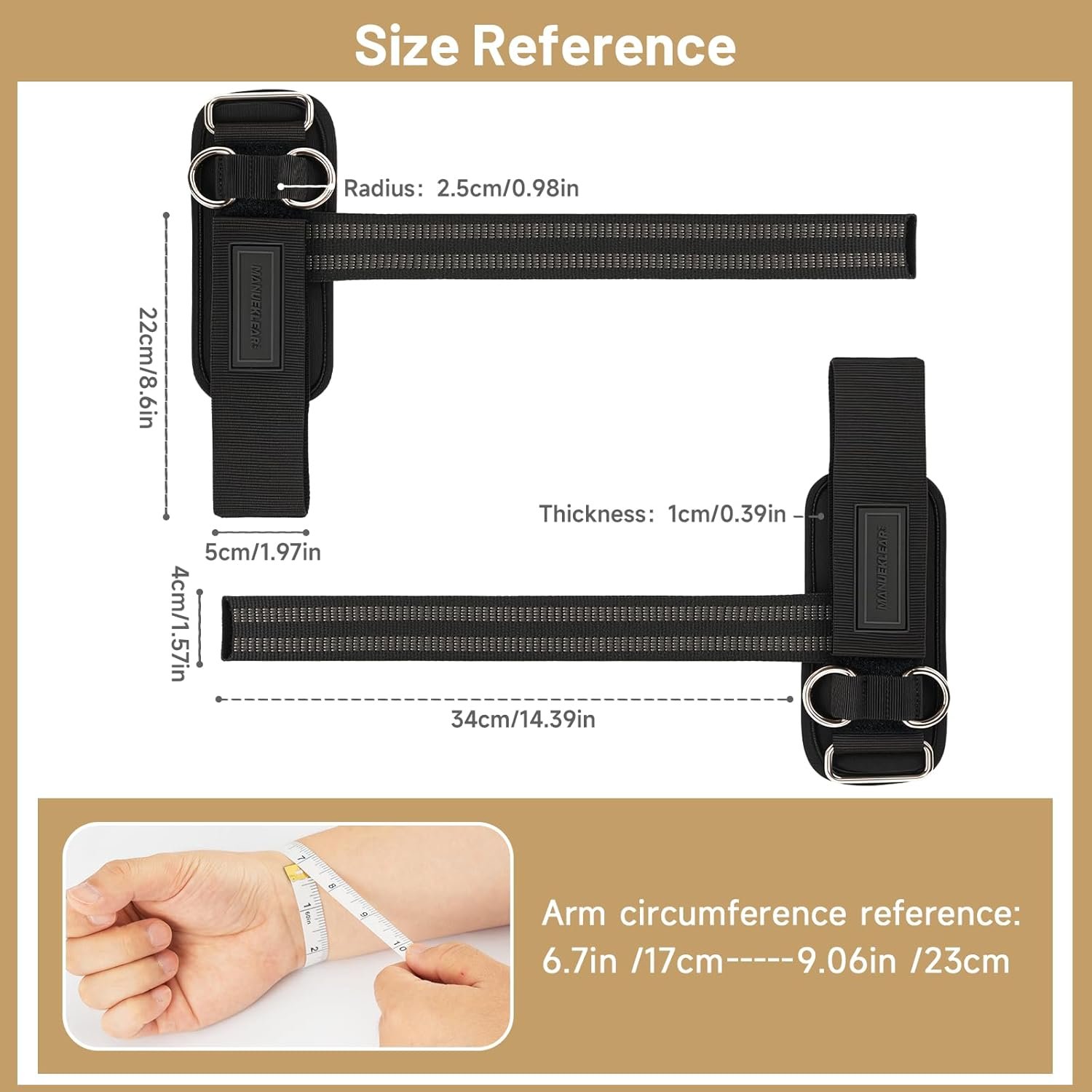 MANUEKLEAR Non-Slip Wrist Straps for Weightlifting Deadlifting, Gym Lifting Straps with D Rings for - Image 3