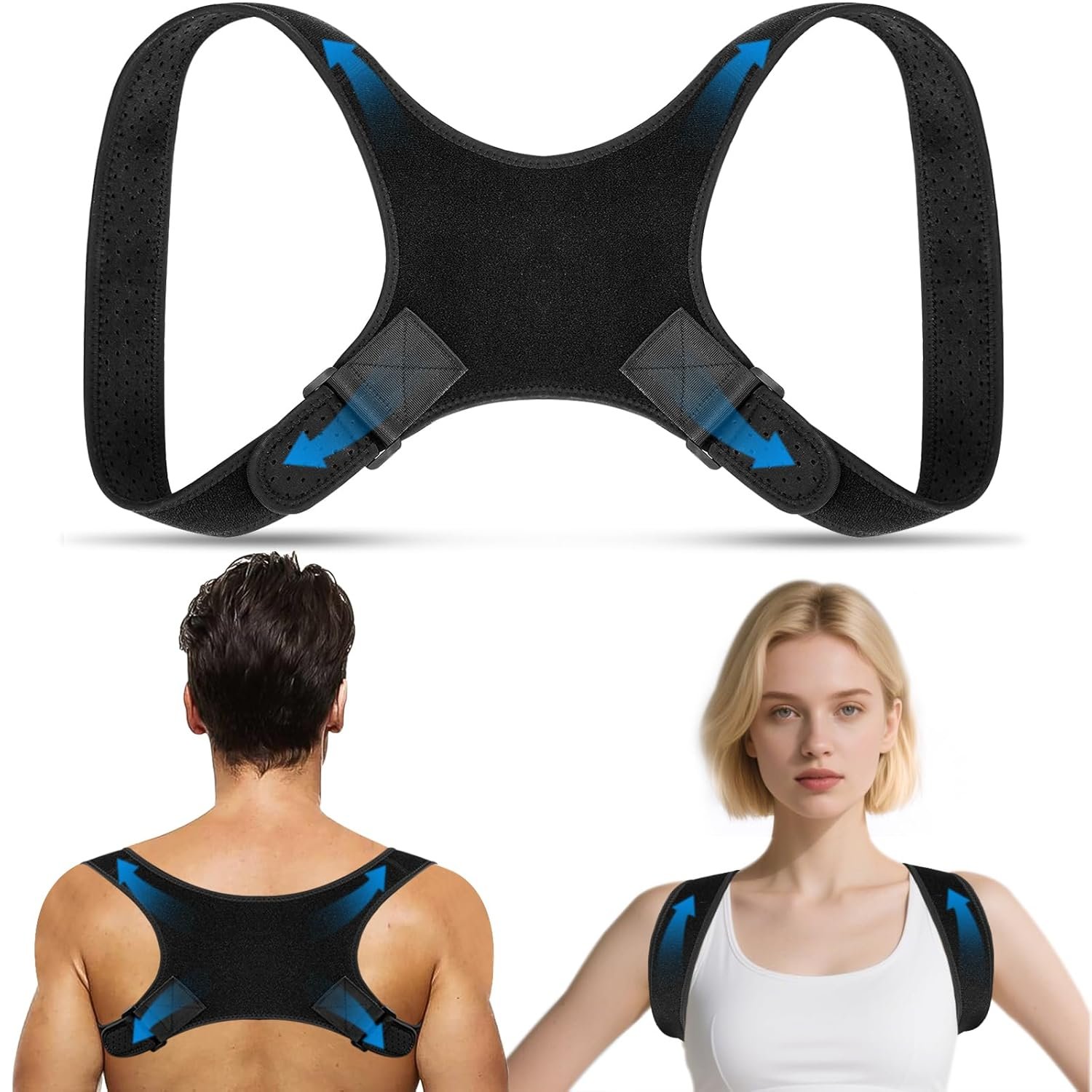 Back Brace Posture Corrector for Men and Women - Bionic System Newly Adjustable Upper Back Support - Image 2