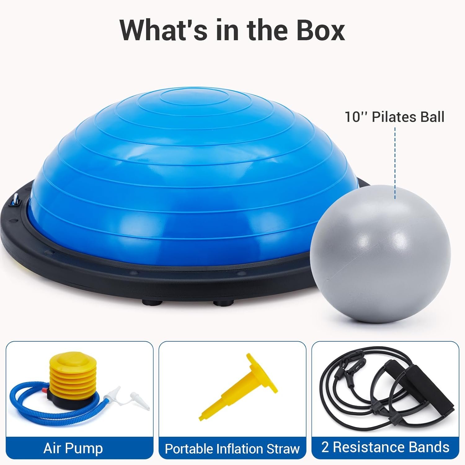 23/25in Balance Ball, 1600 lbs Half Exercise Ball with Nonslip Base, Inflatable Half Ball Balance - Image 8