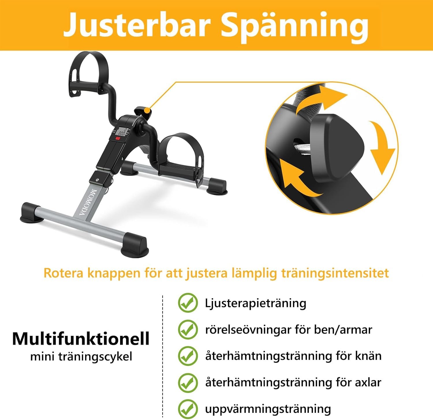 Under Desk Bike Pedal Exerciser Mini Bike for Leg/Arm Bike Foldable Peddler with LCD Display for - Image 6