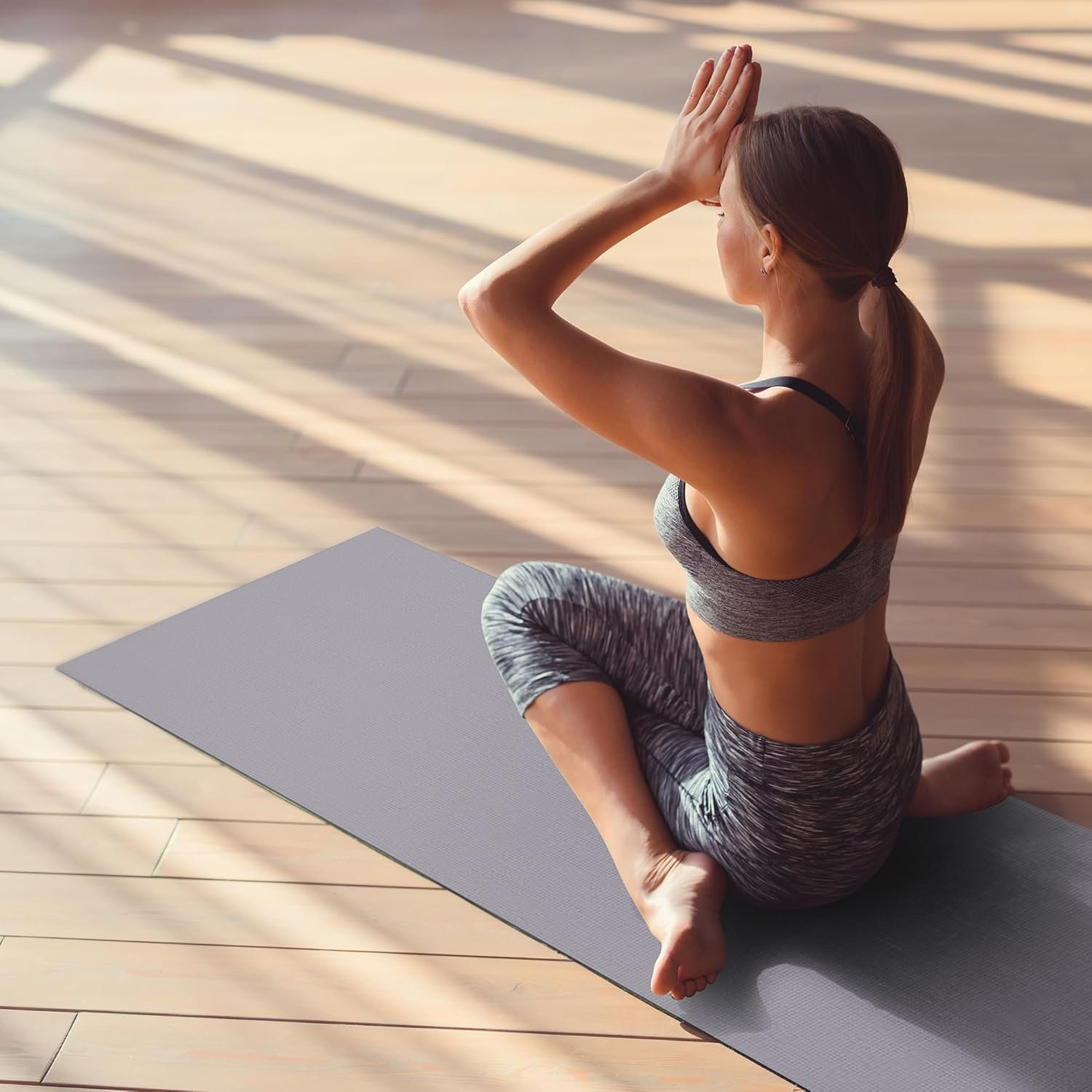 Fitvids All Purpose 1/4-Inch High Density Anti-Tear Exercise Yoga Mat with Carrying Strap, Multiple - Image 8