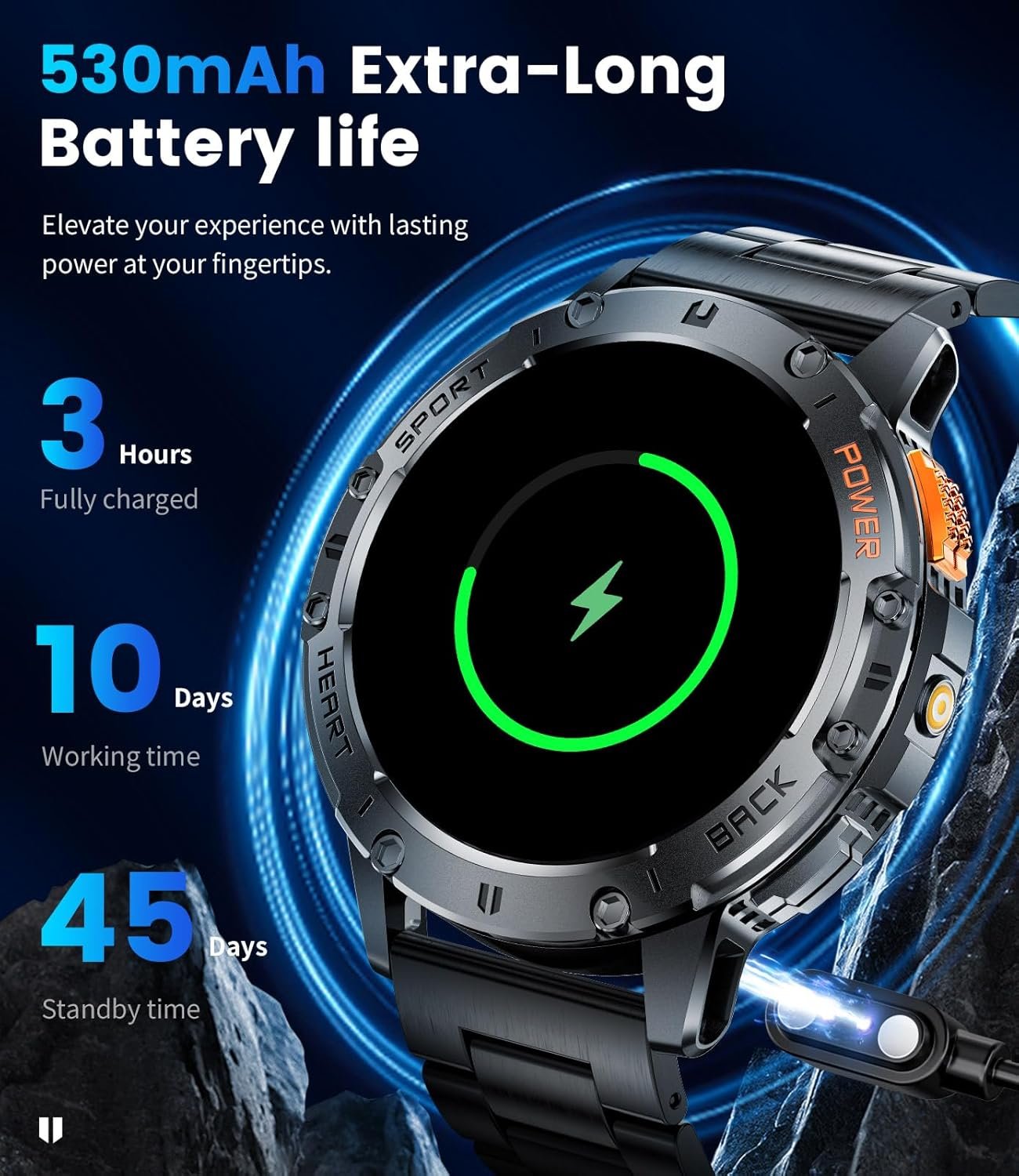 LIGE 1.43" AMOLED Smart Watch for Men with Flashlight, Bluetooth Calling, 100+ Sport Modes, 530mAh, - Image 10